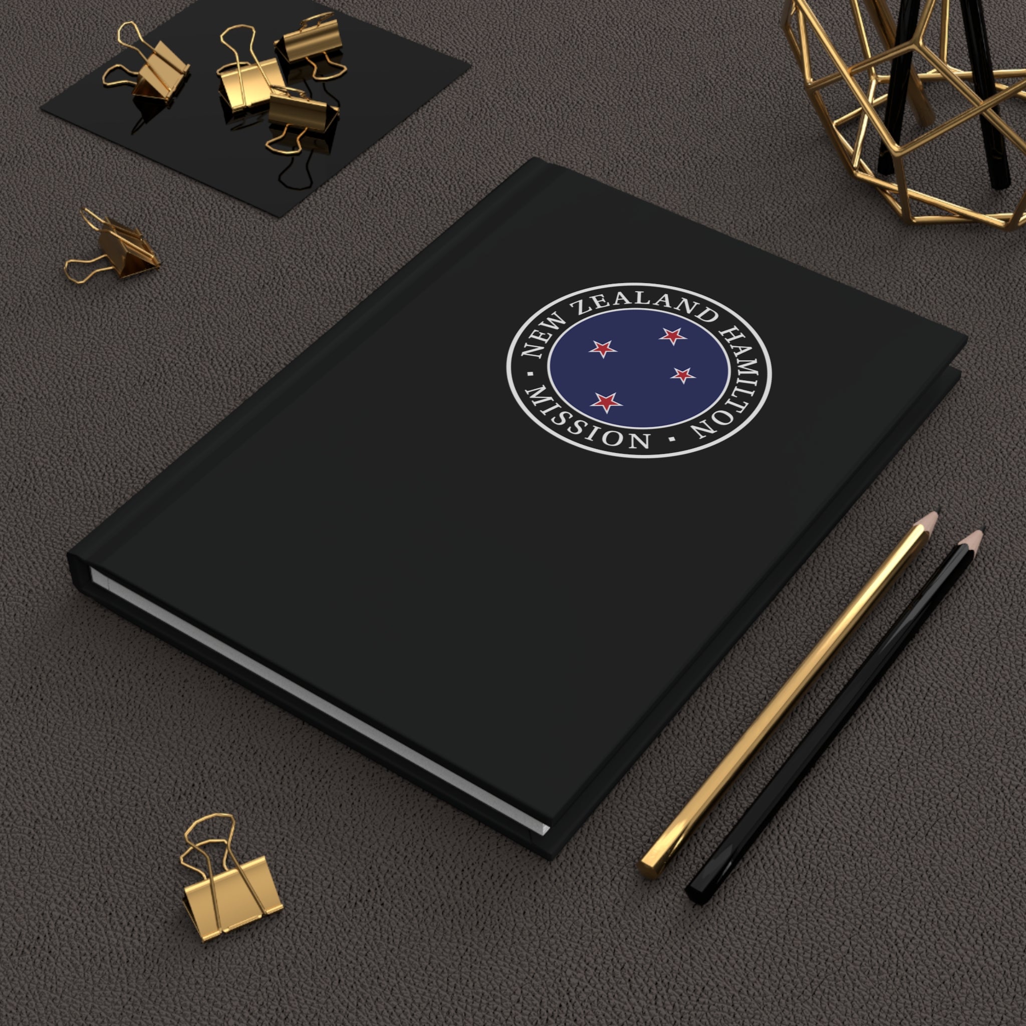 New Zealand Hamilton Mission Logo Design Black Hardcover Journal Matte - Mission Wishlist - LDS Missionary Gift Store
