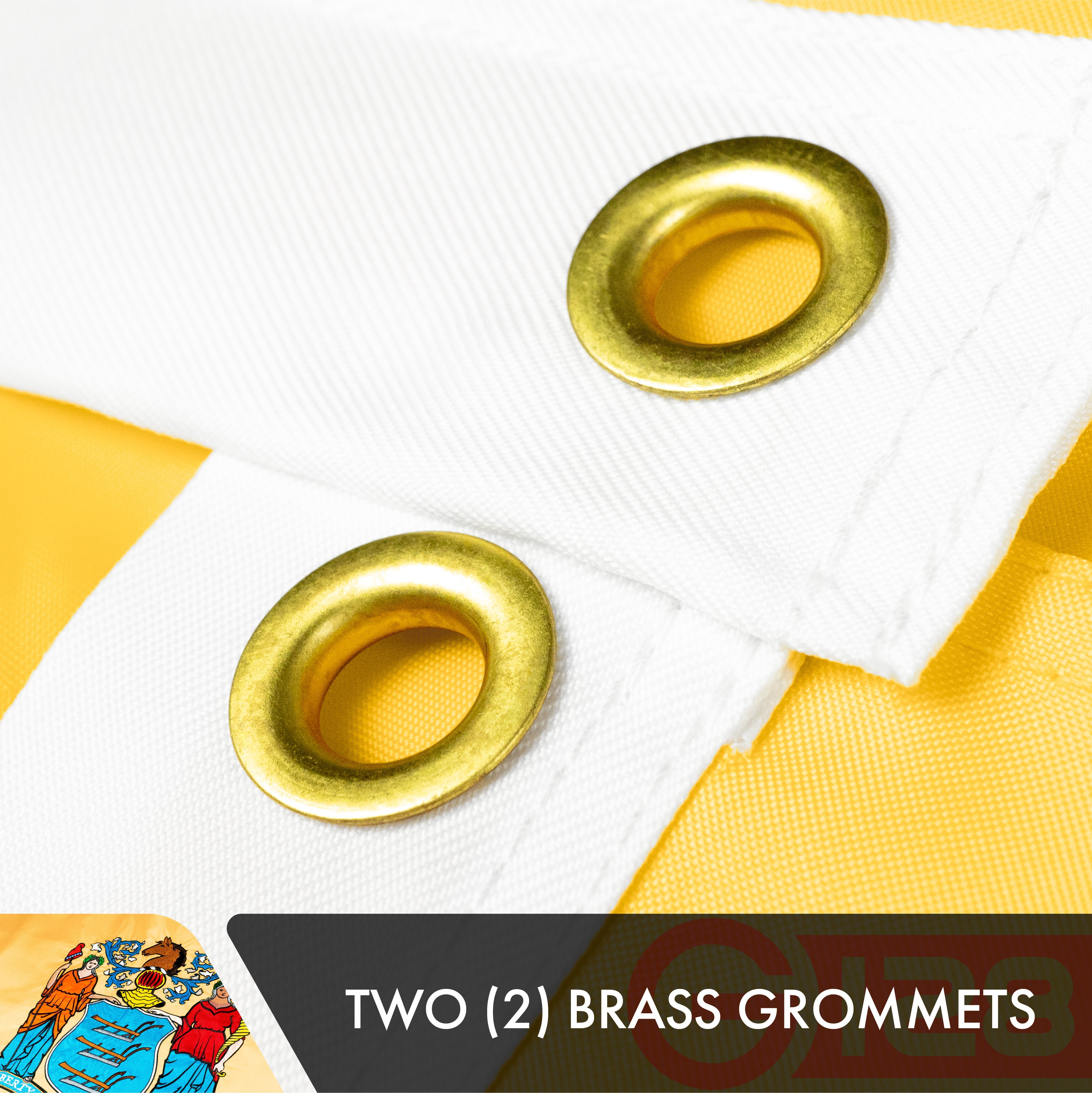 New Jersey State Flag 210D Embroidered Polyester 3x5 Ft - Double Sided 3ply