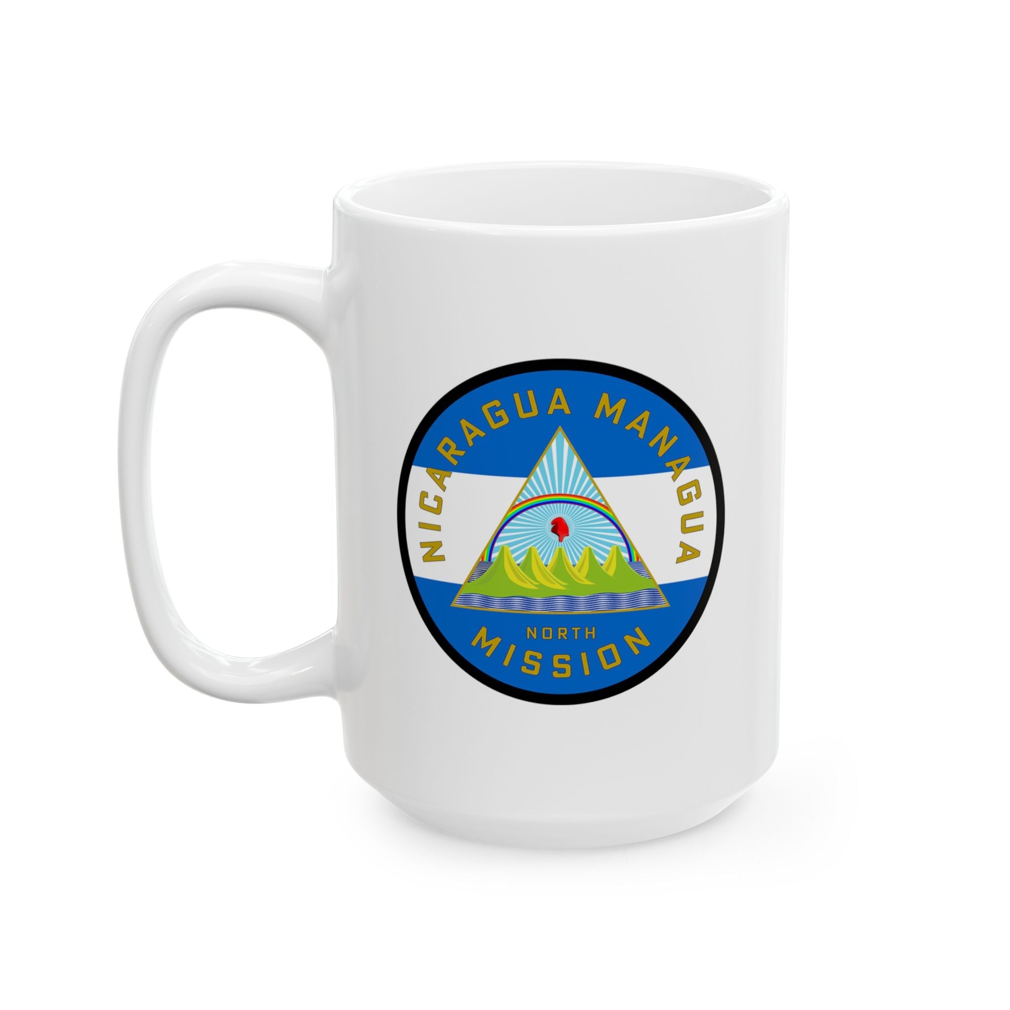 Nicaragua Managua North Mission Circular Flag White Ceramic Mug - Mission Wishlist - LDS Missionary Gift Store