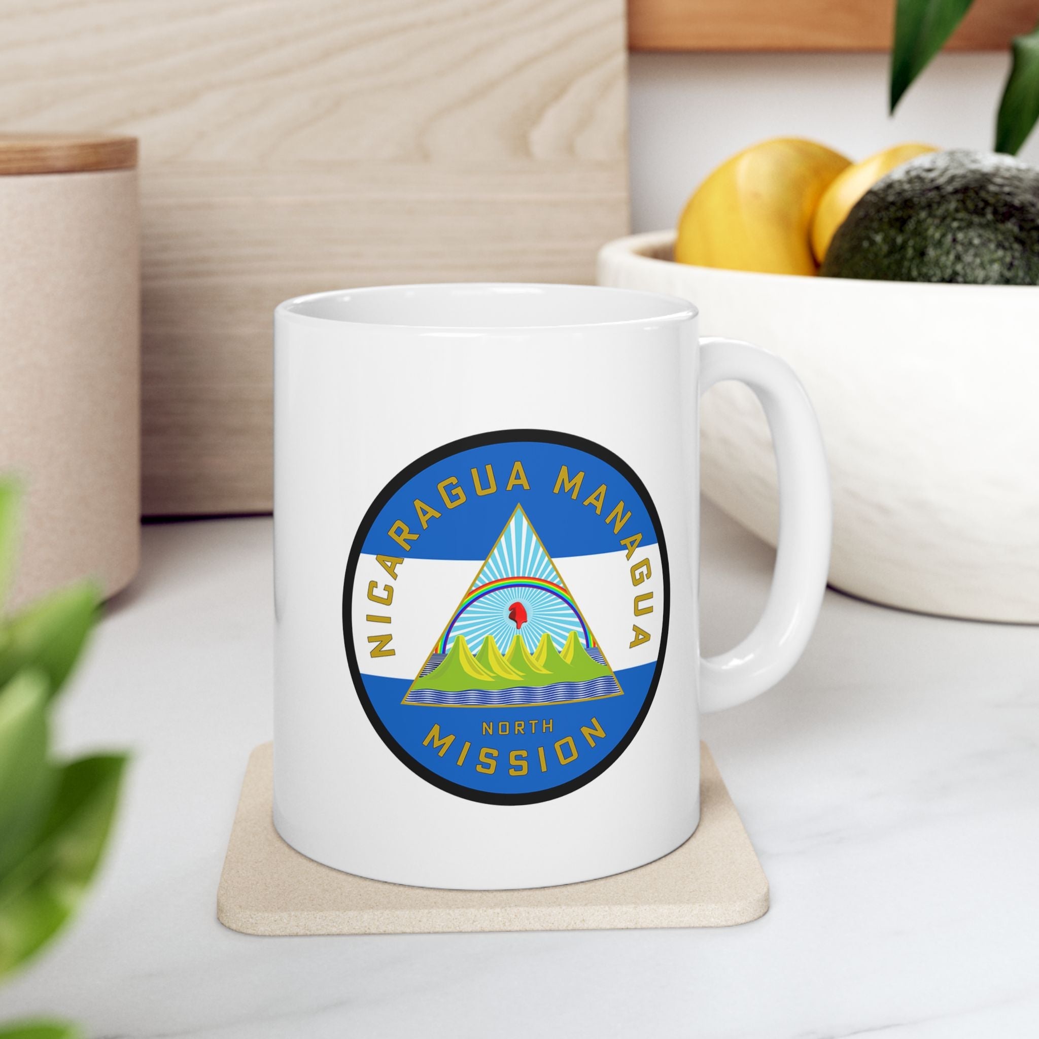 Nicaragua Managua North Mission Circular Flag White Ceramic Mug - Mission Wishlist - LDS Missionary Gift Store