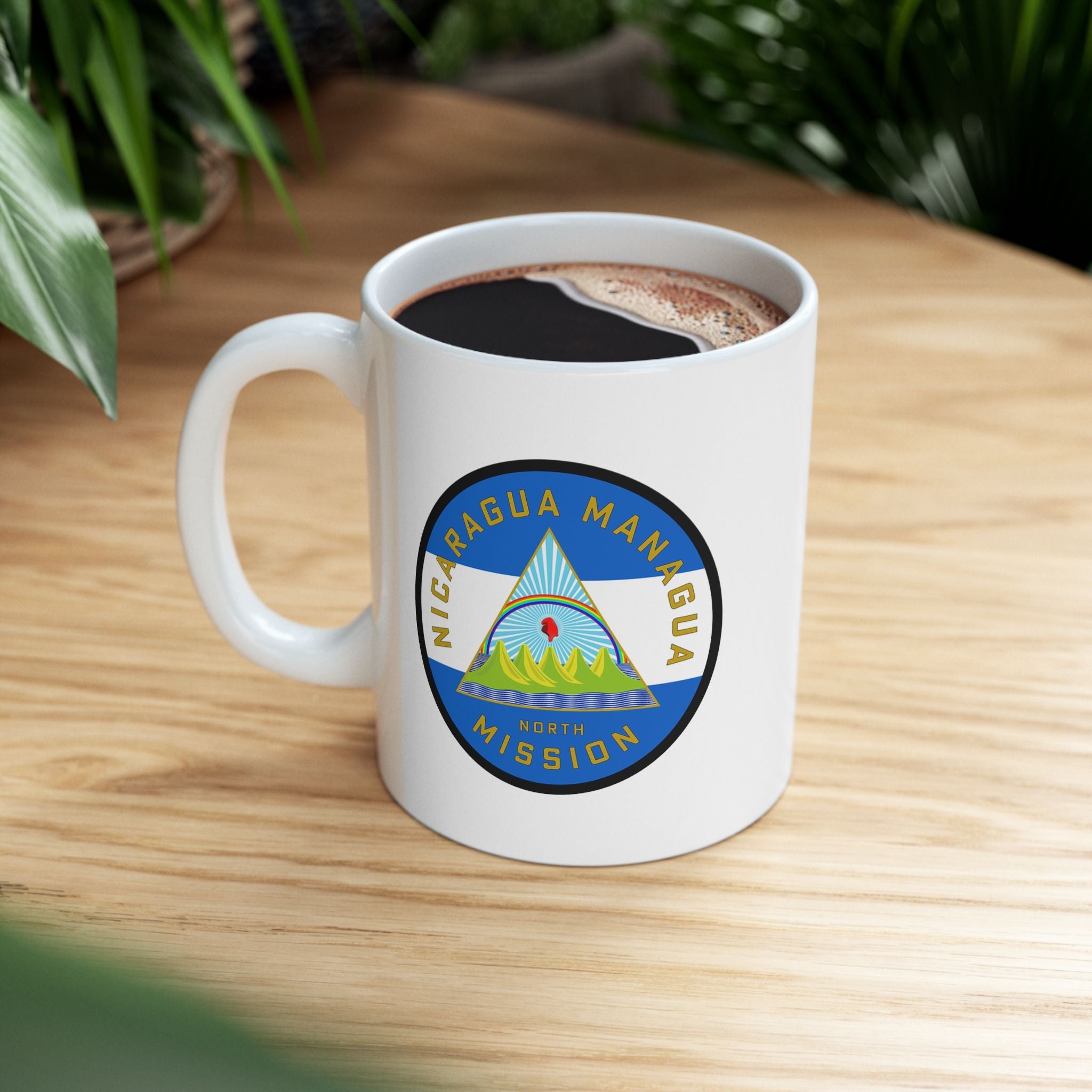 Nicaragua Managua North Mission Circular Flag White Ceramic Mug - Mission Wishlist - LDS Missionary Gift Store