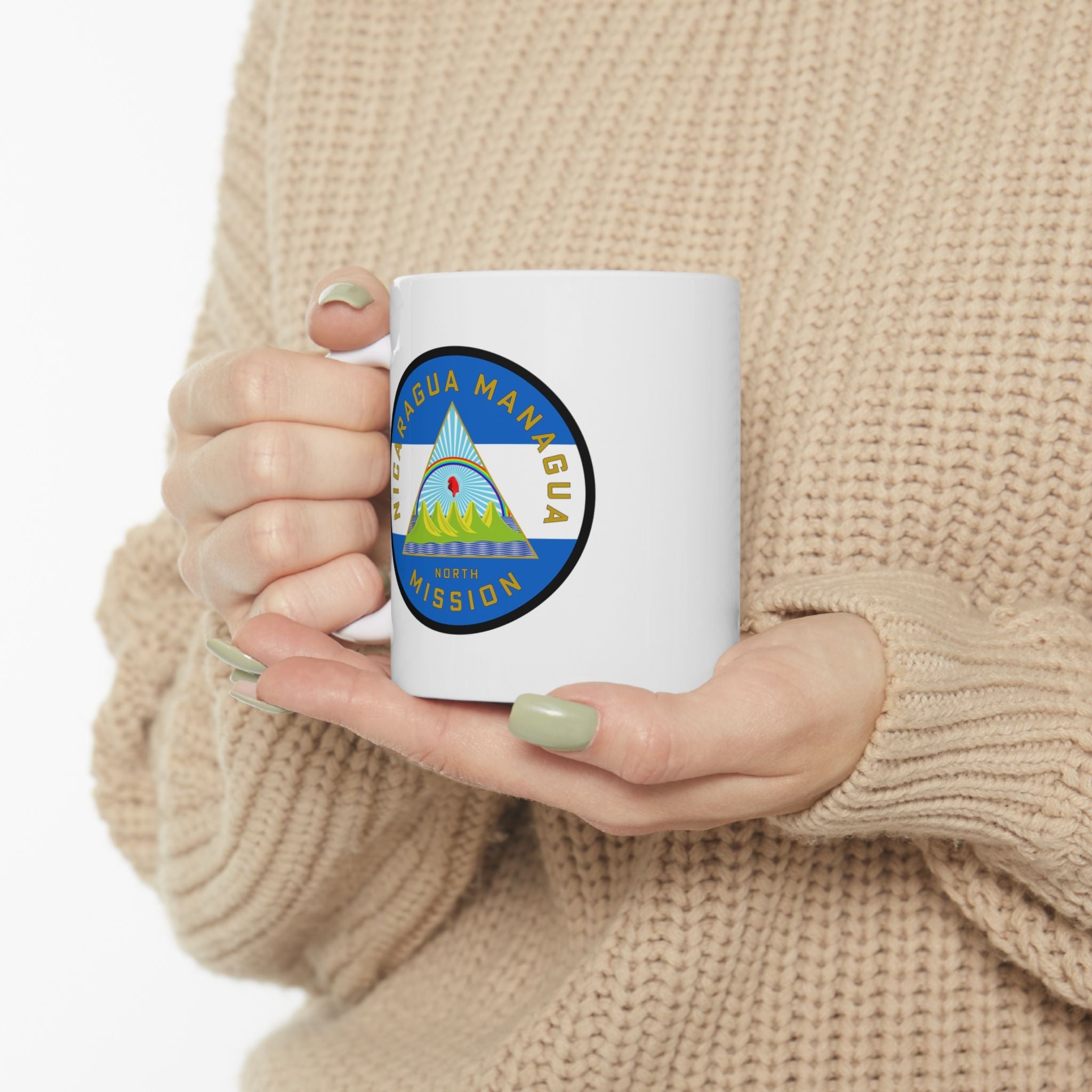 Nicaragua Managua North Mission Circular Flag White Ceramic Mug - Mission Wishlist - LDS Missionary Gift Store