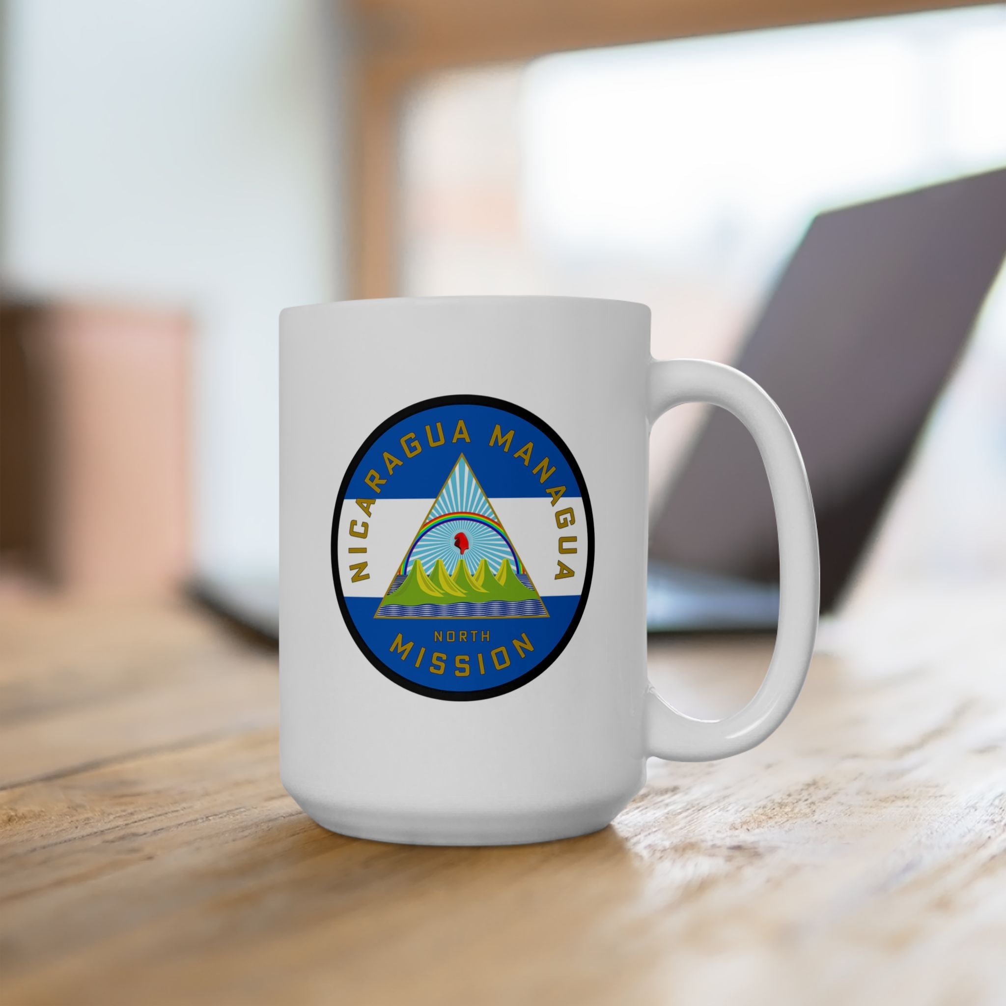 Nicaragua Managua North Mission Circular Flag White Ceramic Mug - Mission Wishlist - LDS Missionary Gift Store