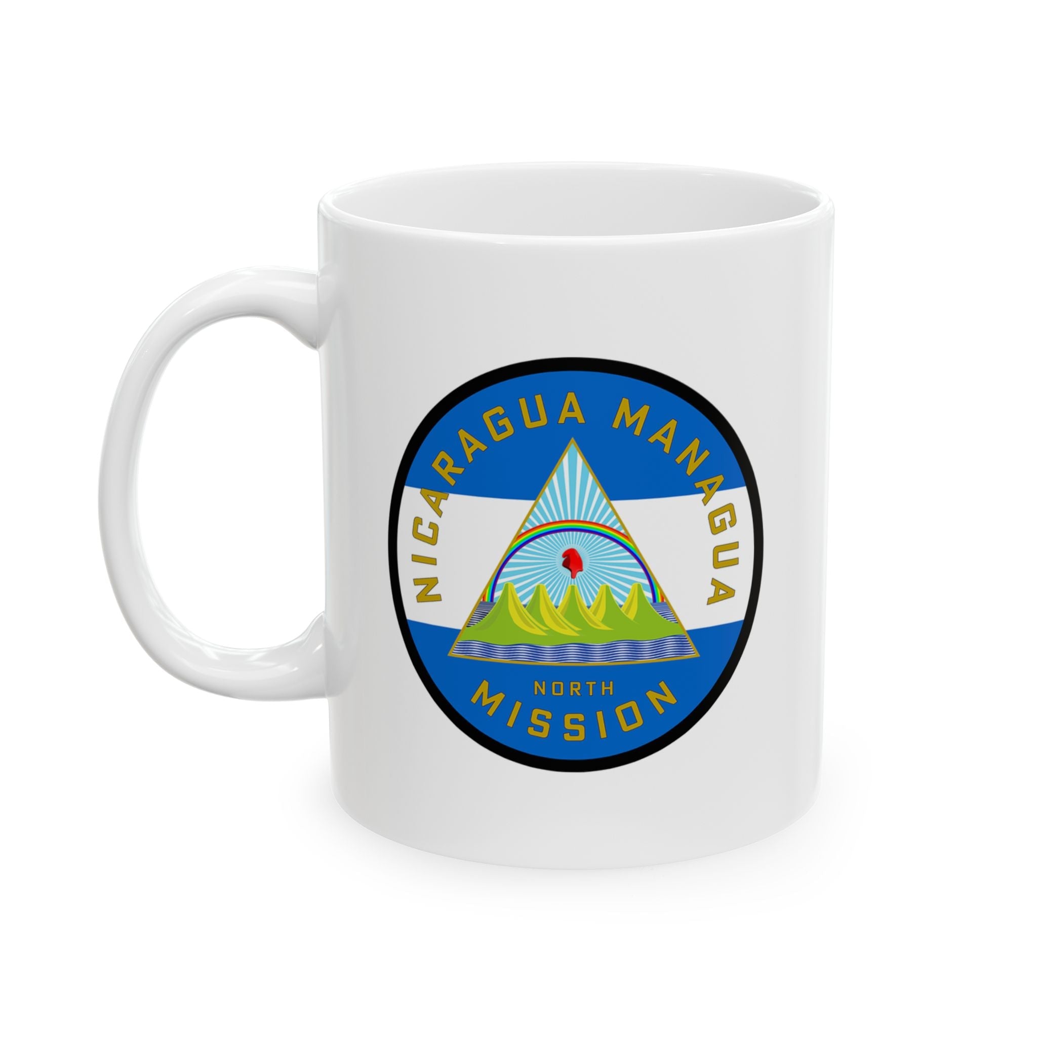 Nicaragua Managua North Mission Circular Flag White Ceramic Mug - Mission Wishlist - LDS Missionary Gift Store