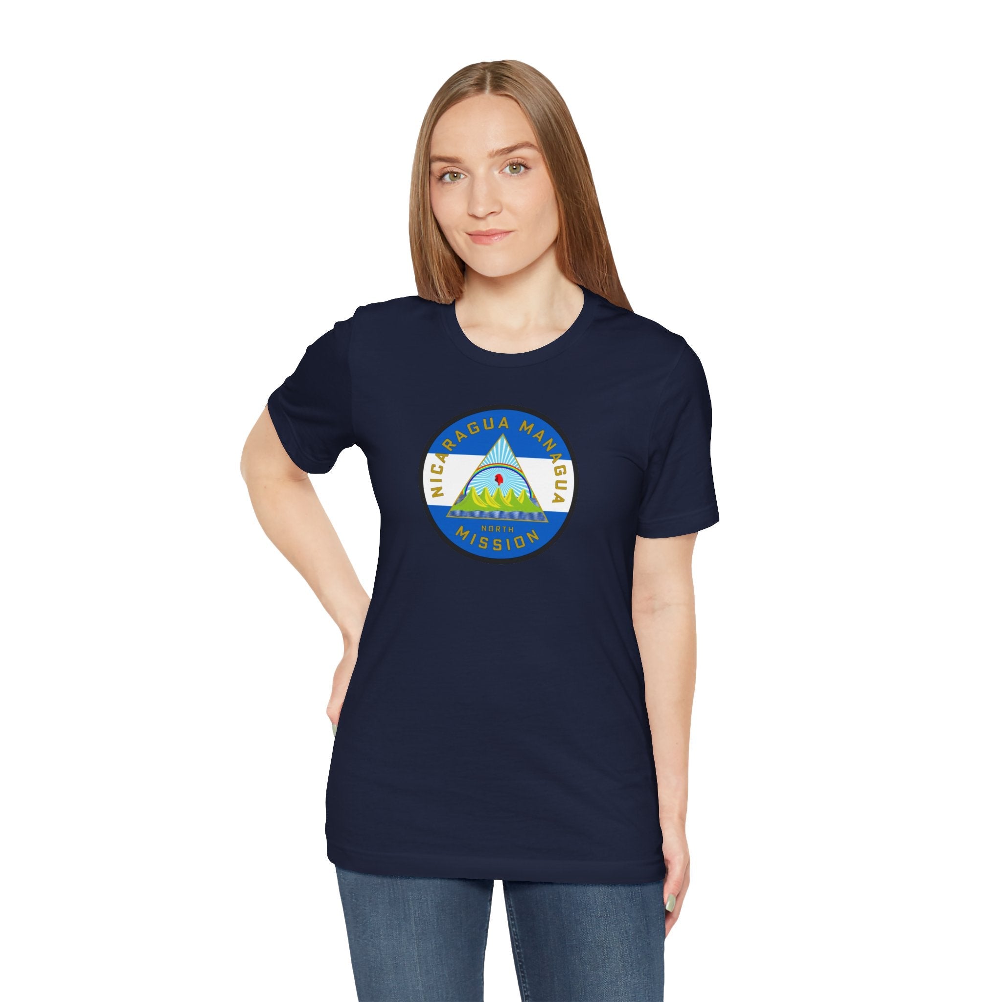 Nicaragua Managua North Mission Flag Logo (White Border) T-shirt - Mission Wishlist - LDS Missionary Gift Store