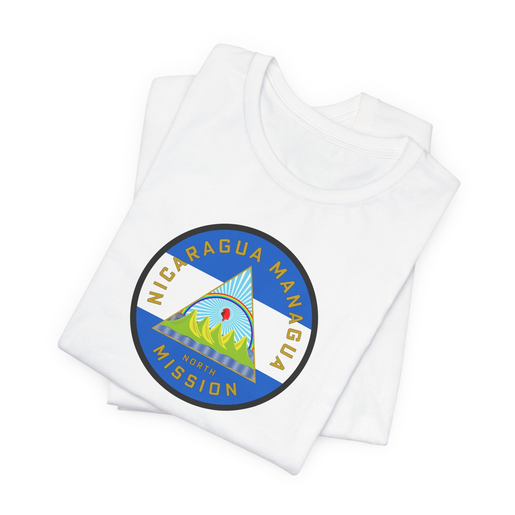 Nicaragua Managua North Mission Flag Logo (White Border) T-shirt - Mission Wishlist - LDS Missionary Gift Store