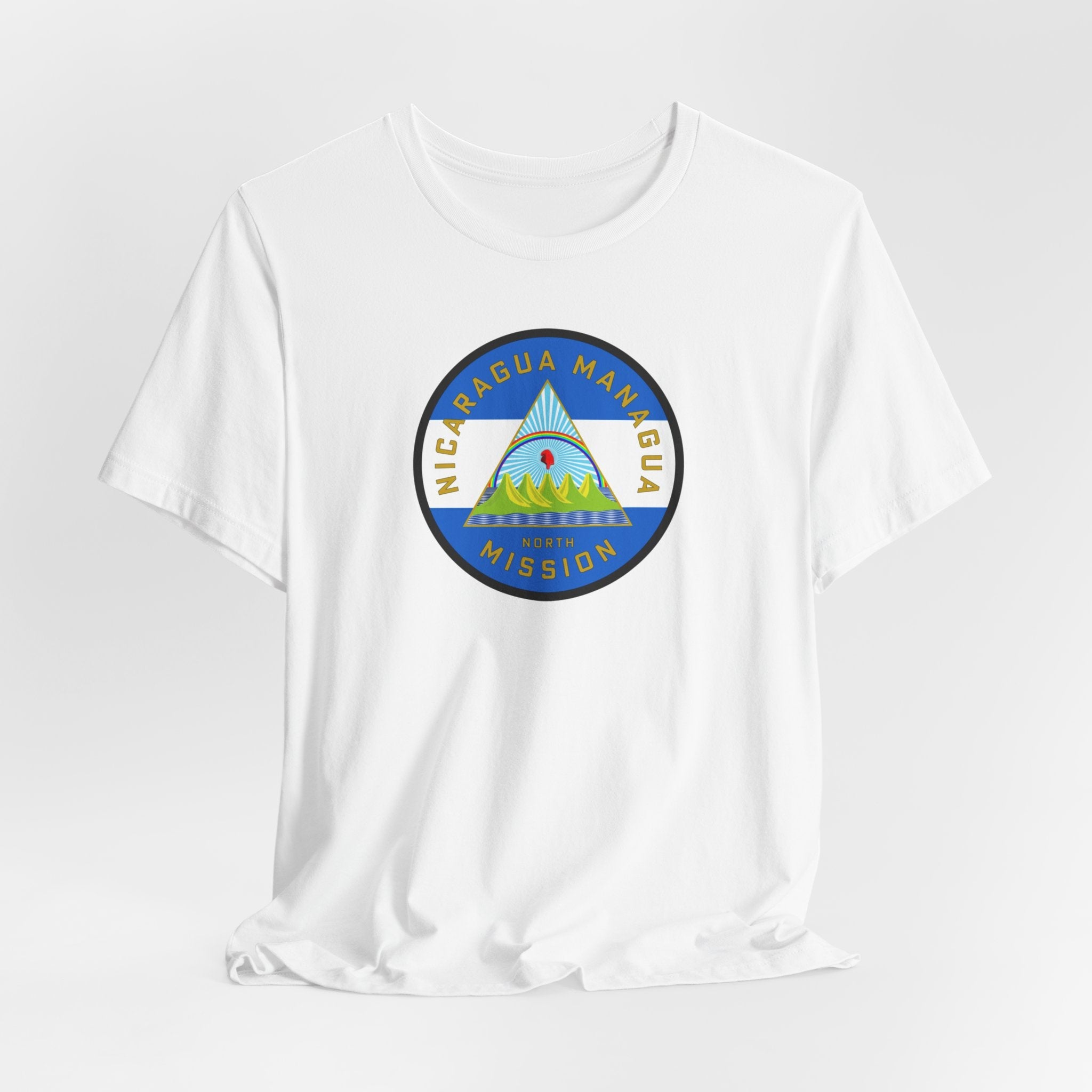 Nicaragua Managua North Mission Flag Logo (White Border) T-shirt - Mission Wishlist - LDS Missionary Gift Store