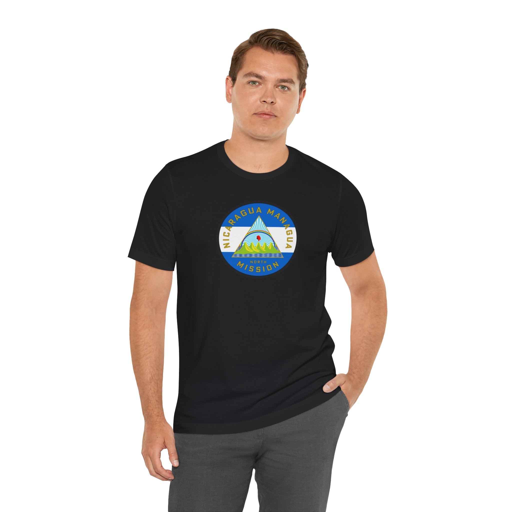 Nicaragua Managua North Mission Flag Logo (White Border) T-shirt - Mission Wishlist - LDS Missionary Gift Store