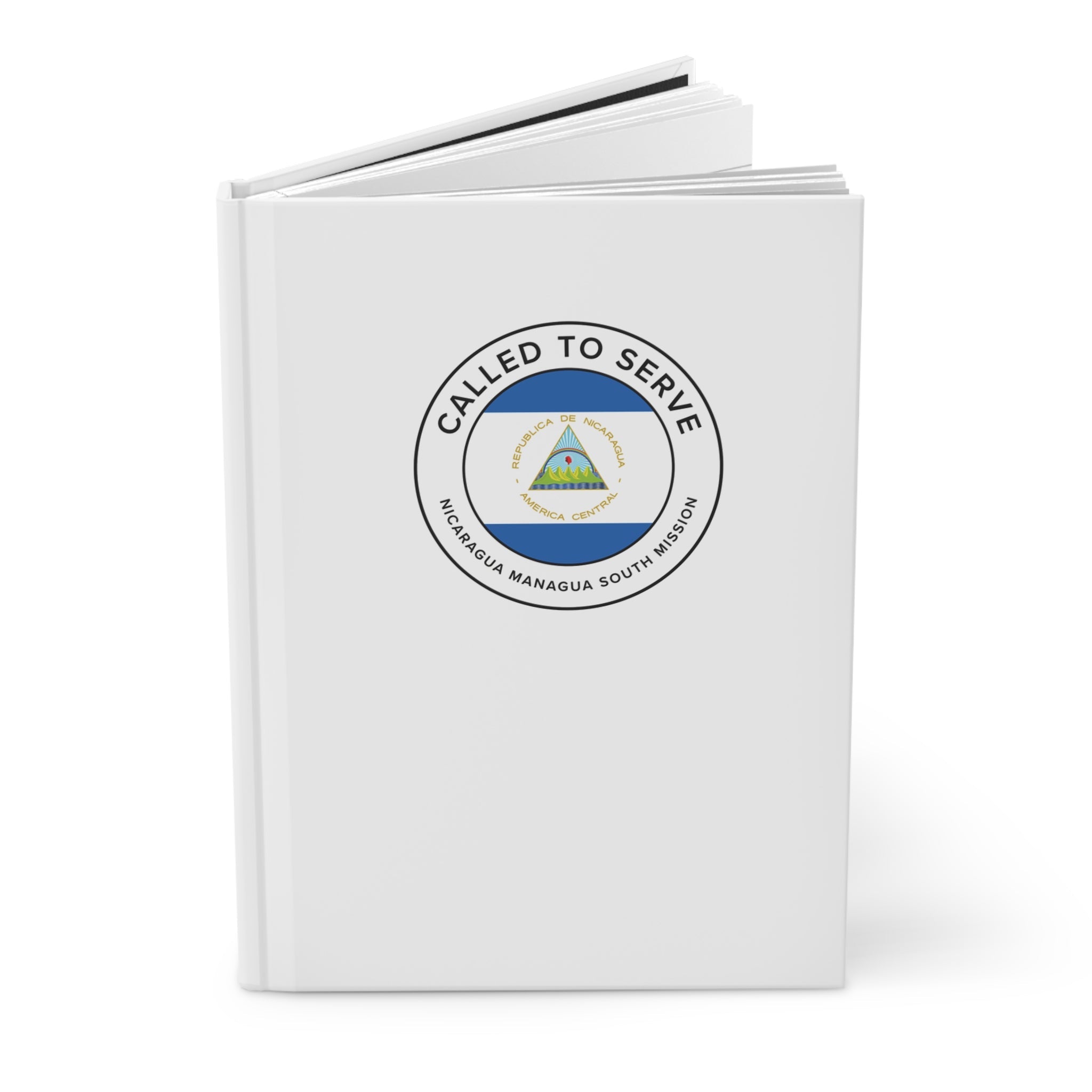 Nicaragua Managua South Mission Circle Flag Called to Serve White Hardcover Journal Matte - Mission Wishlist - LDS Missionary Gift Store