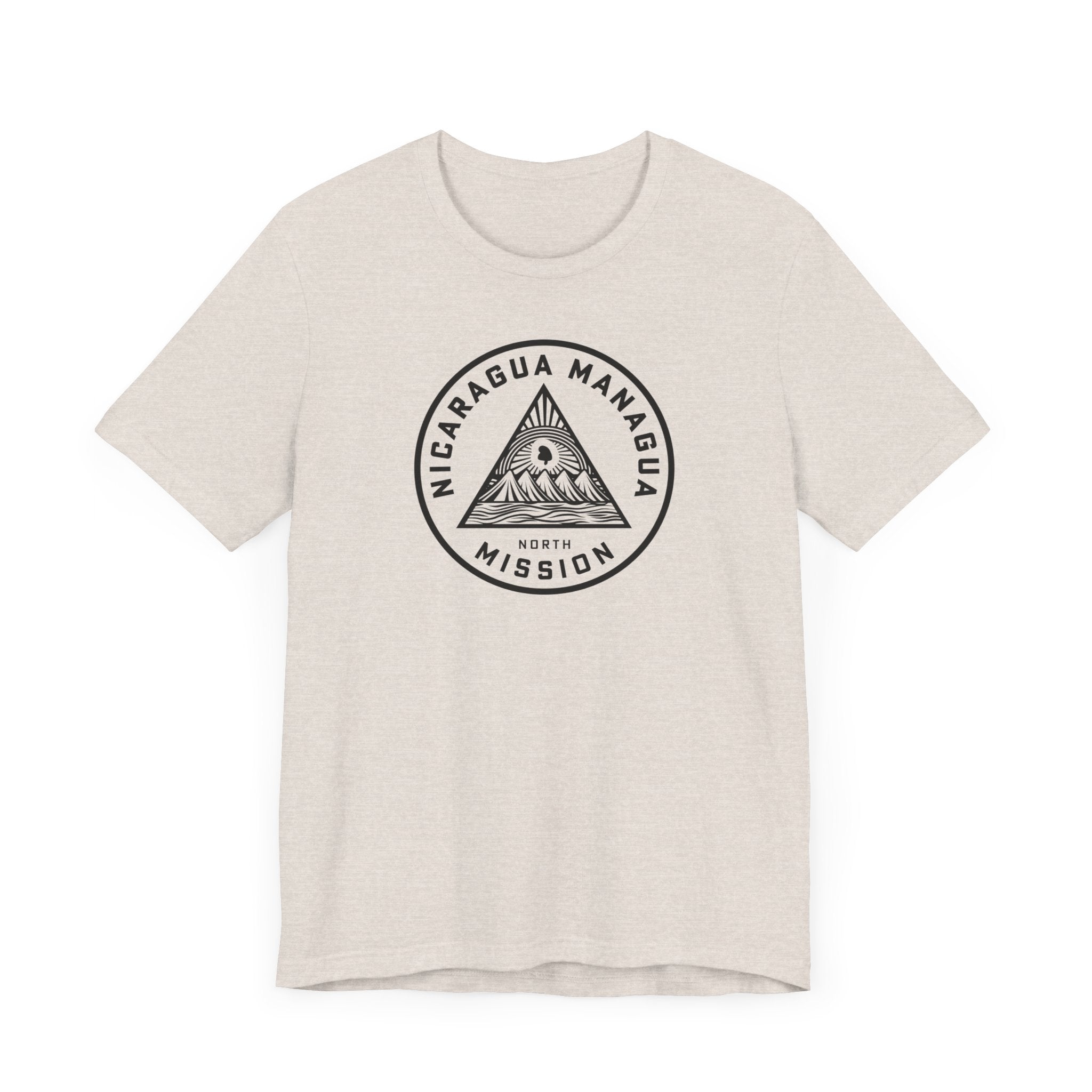 Nicaragua Managua South Mission Circular Monochrome Logo T-Shirt - Latter-Day Saint LDS Missionary Gift - Book of Mormon