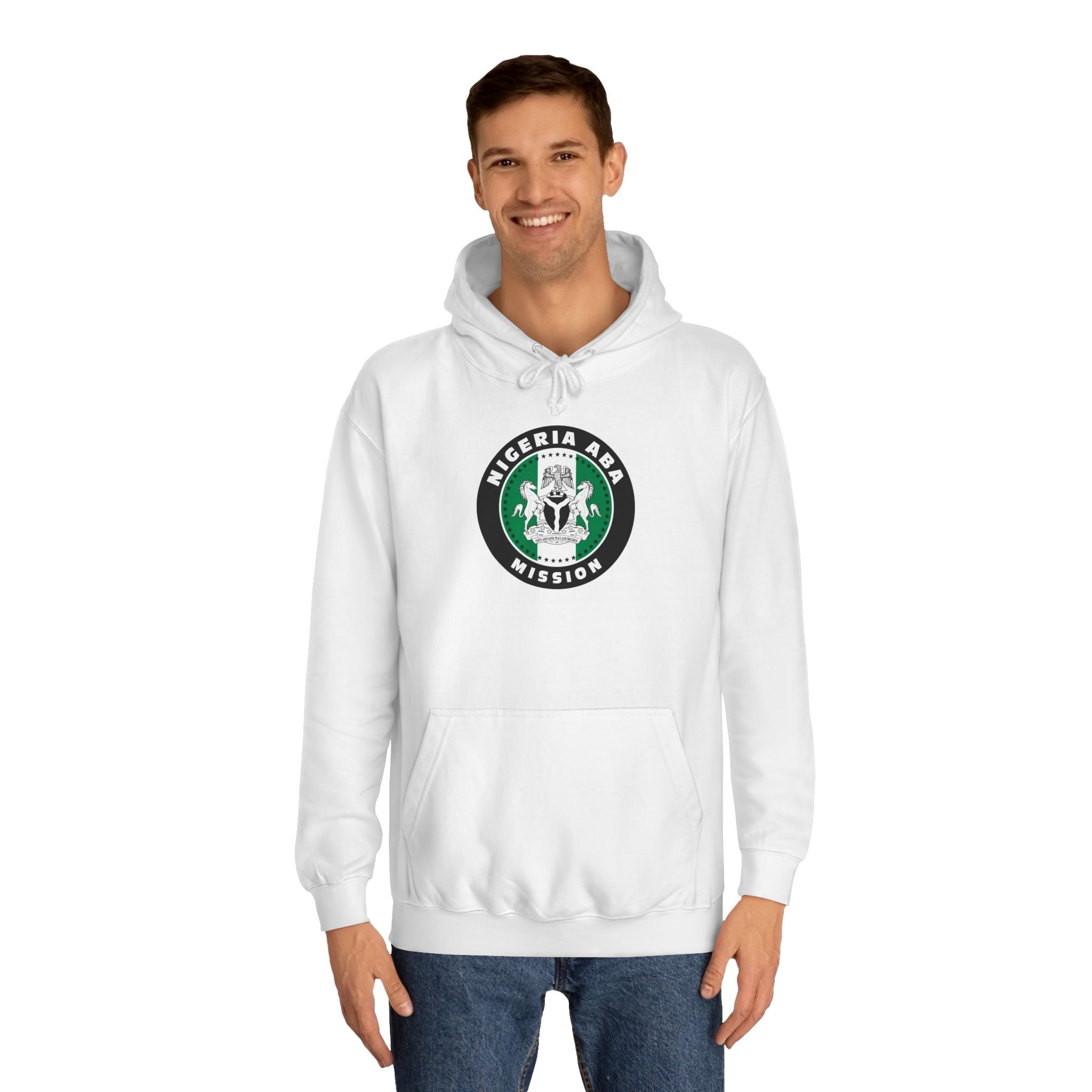 Nigeria Aba Mission Flag Logo (Black Border) College Hoodie - Mission Wishlist - LDS Missionary Gift Store