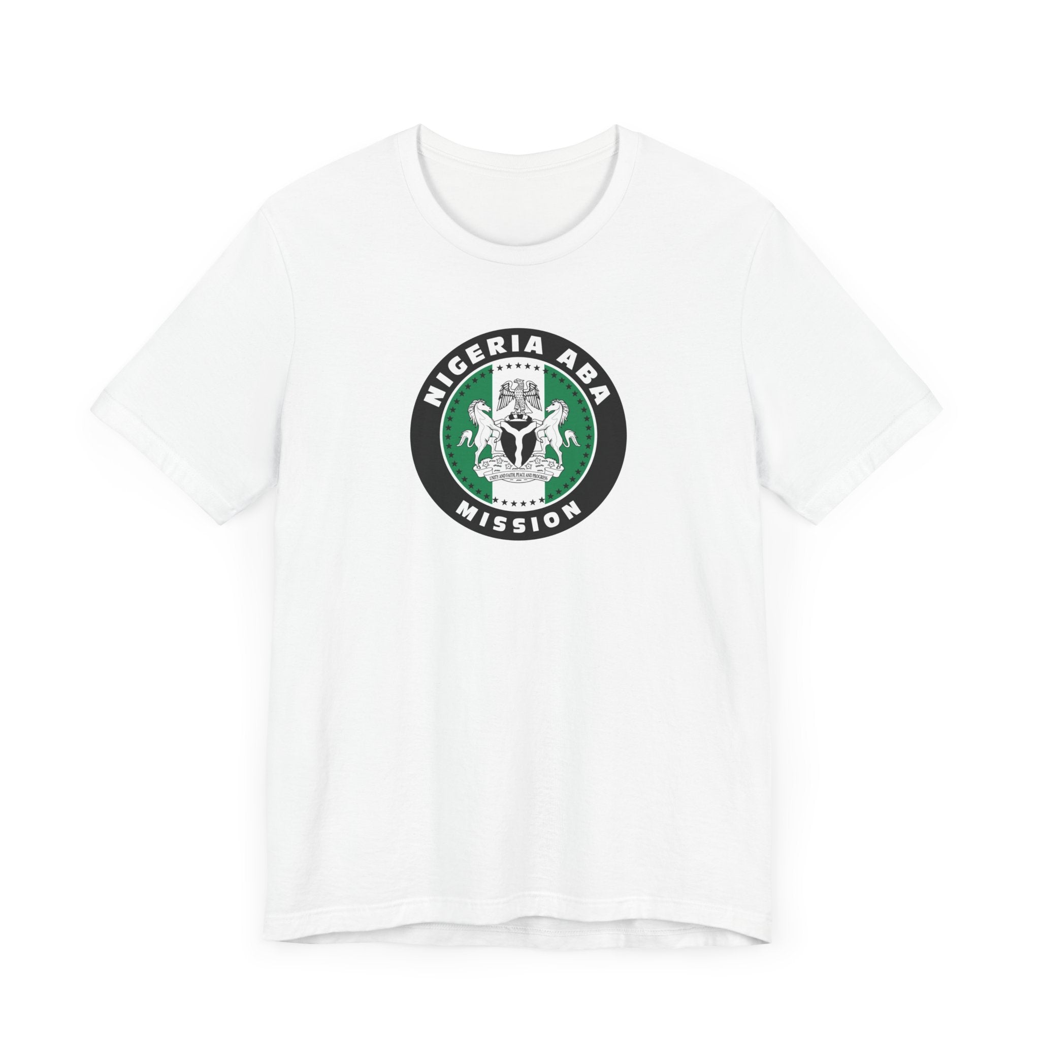 Nigeria Aba Mission Flag Logo (Black Border) T-shirt - Mission Wishlist - LDS Missionary Gift Store