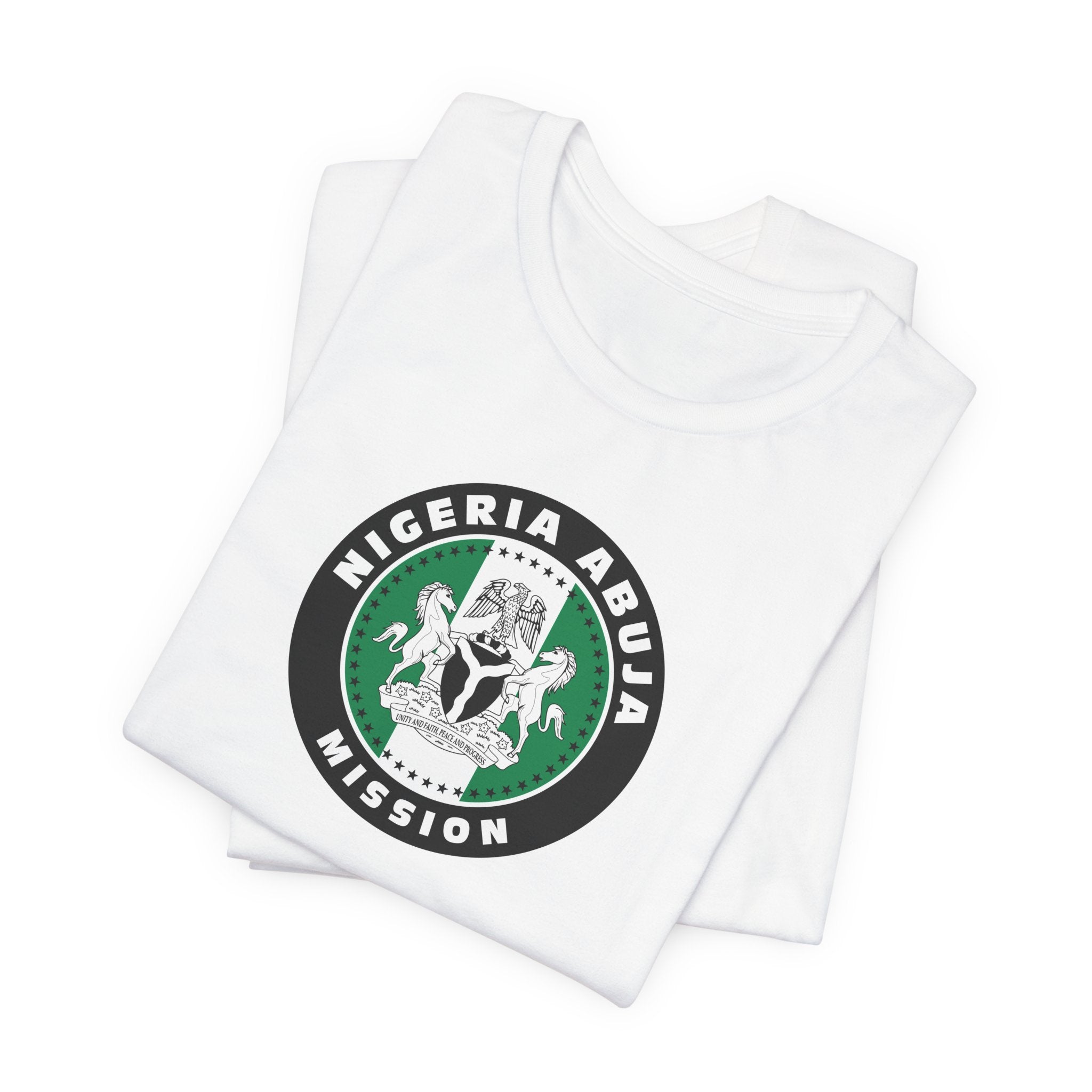 Nigeria Abuja Mission Flag Logo (Black Border) T-shirt - Mission Wishlist - LDS Missionary Gift Store