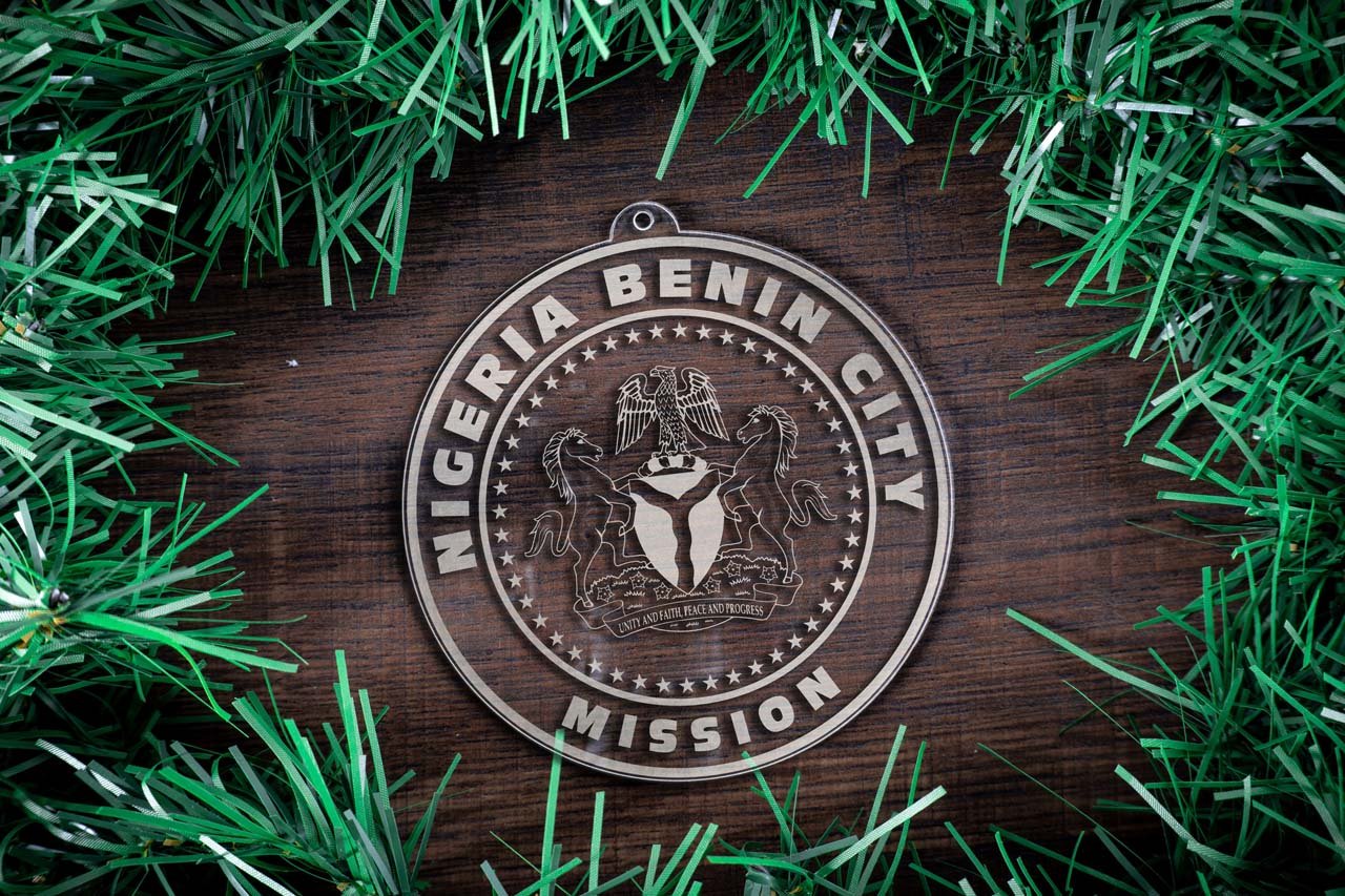 Nigeria Benin City Mission Christmas Ornament - Latter-Day Saint LDS Missionary Gift - Book of Mormon