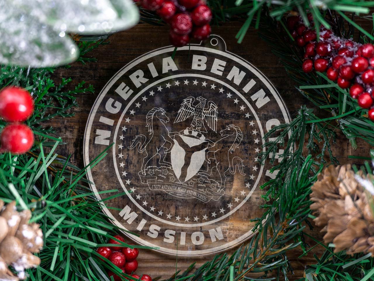 Nigeria Benin City Mission Christmas Ornament - Latter-Day Saint LDS Missionary Gift - Book of Mormon
