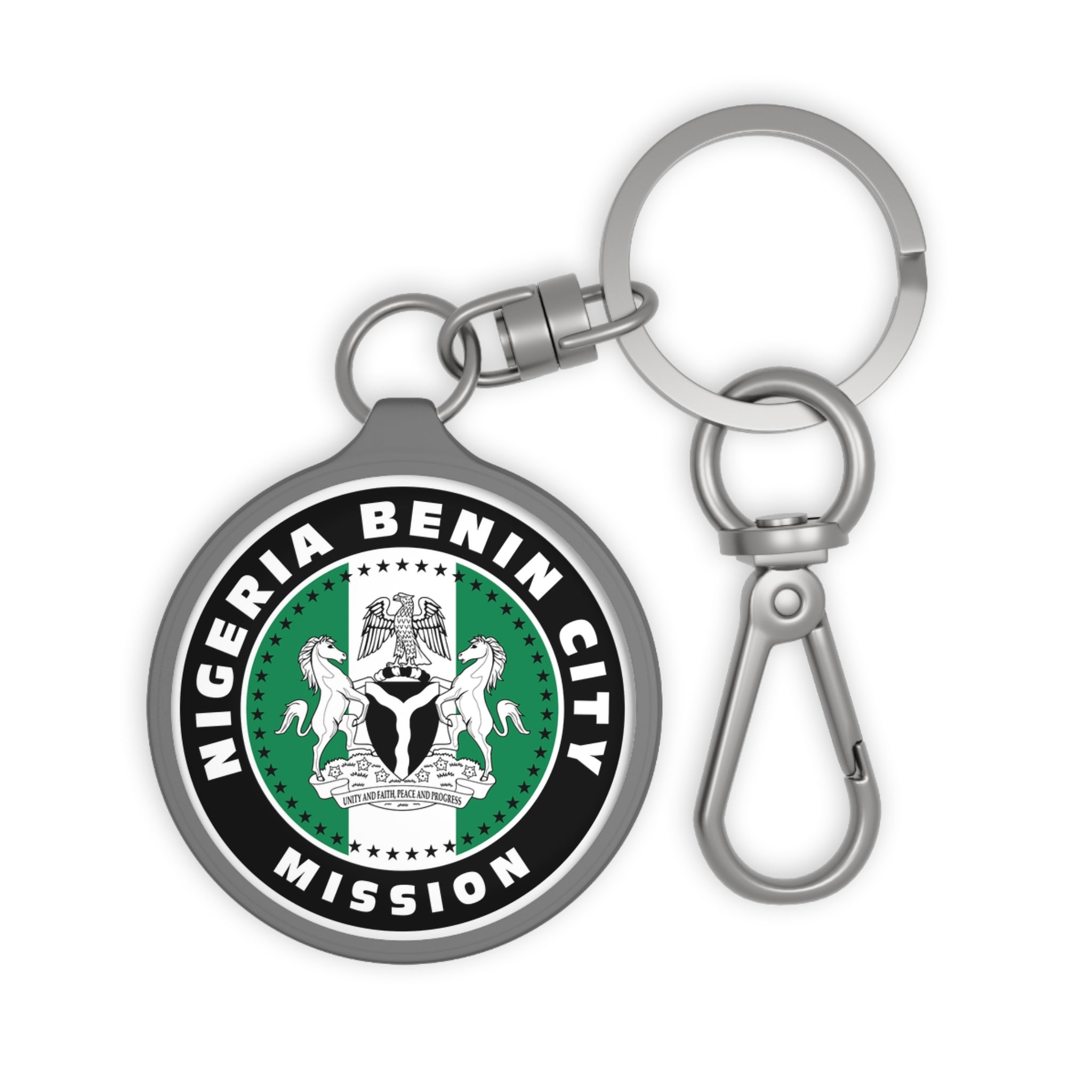 Nigeria Benin City Mission Circle Flag Key Tag - Mission Wishlist - LDS Missionary Gift Store