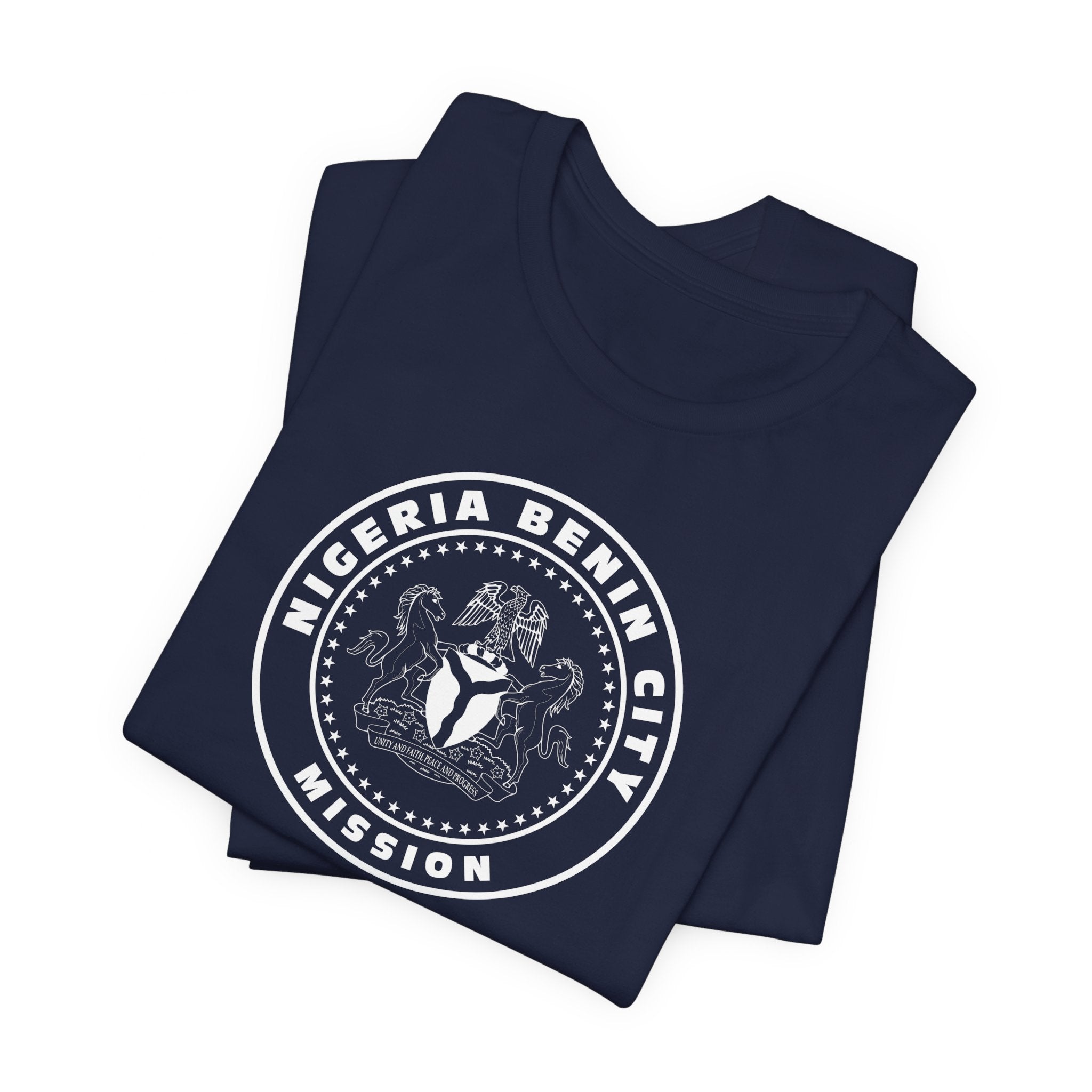 Nigeria Benin City Mission Circular Monochrome Logo T-Shirt - Latter-Day Saint LDS Missionary Gift - Book of Mormon