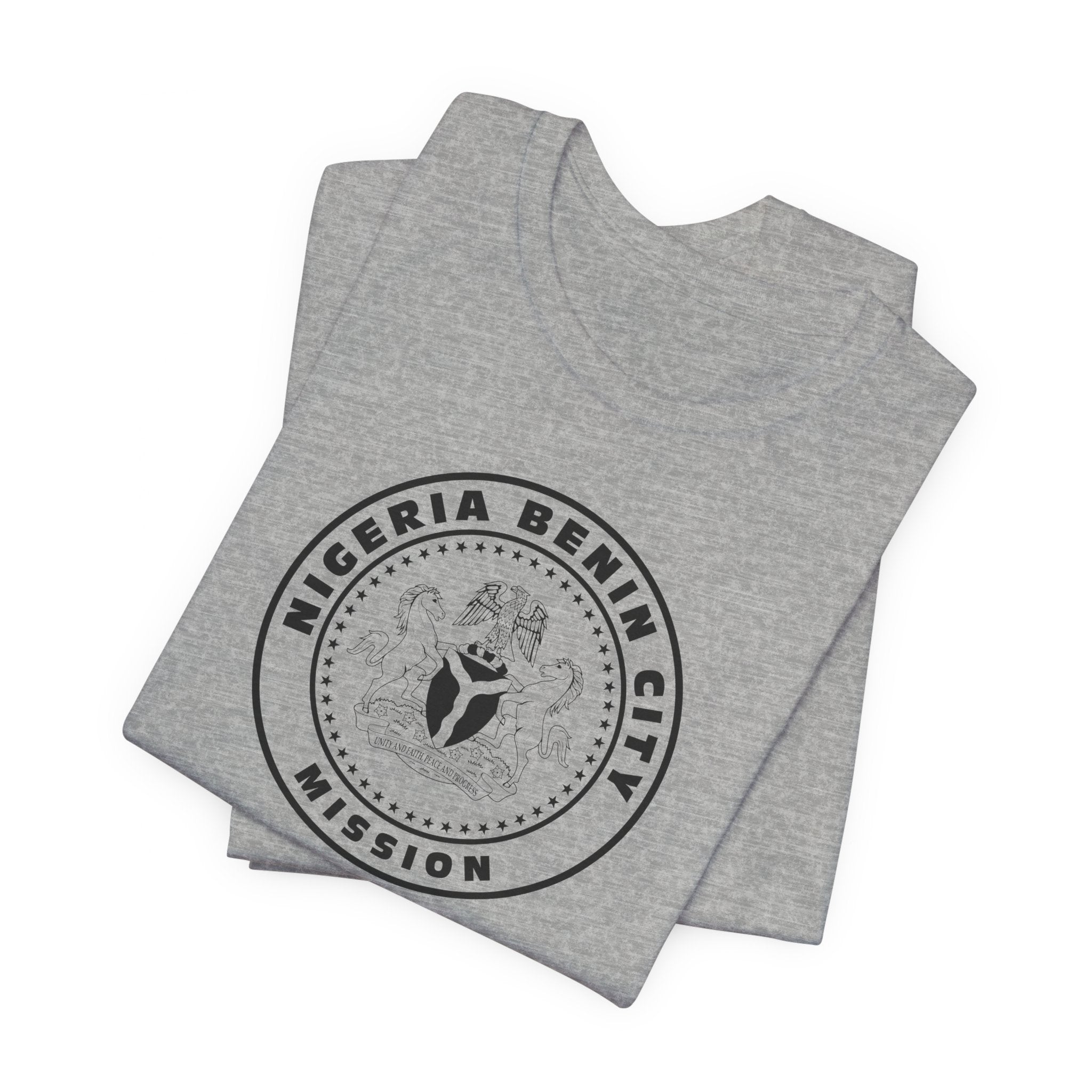 Nigeria Benin City Mission Circular Monochrome Logo T-Shirt - Mission Wishlist - LDS Missionary Gift Store