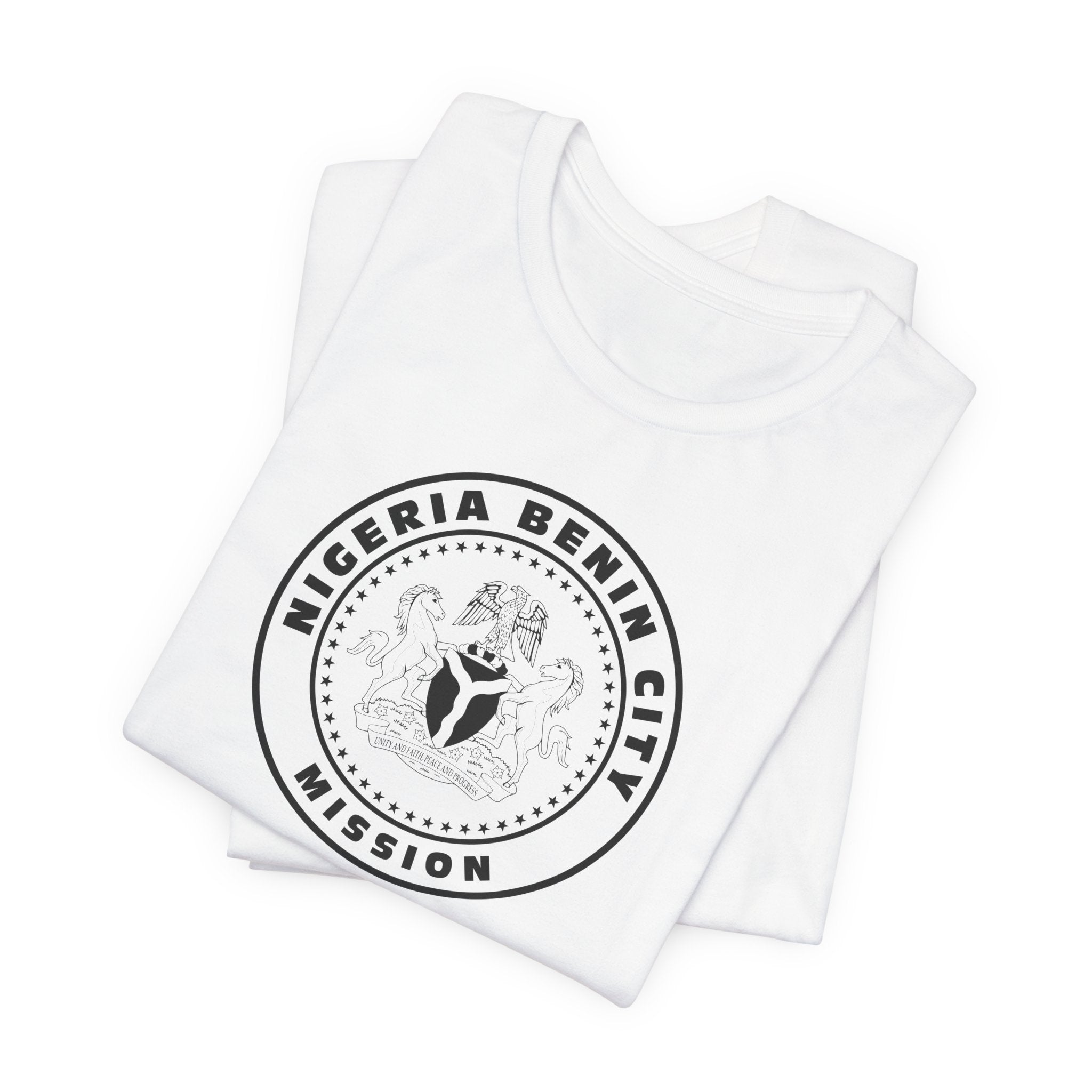 Nigeria Benin City Mission Circular Monochrome Logo T-Shirt - Mission Wishlist - LDS Missionary Gift Store