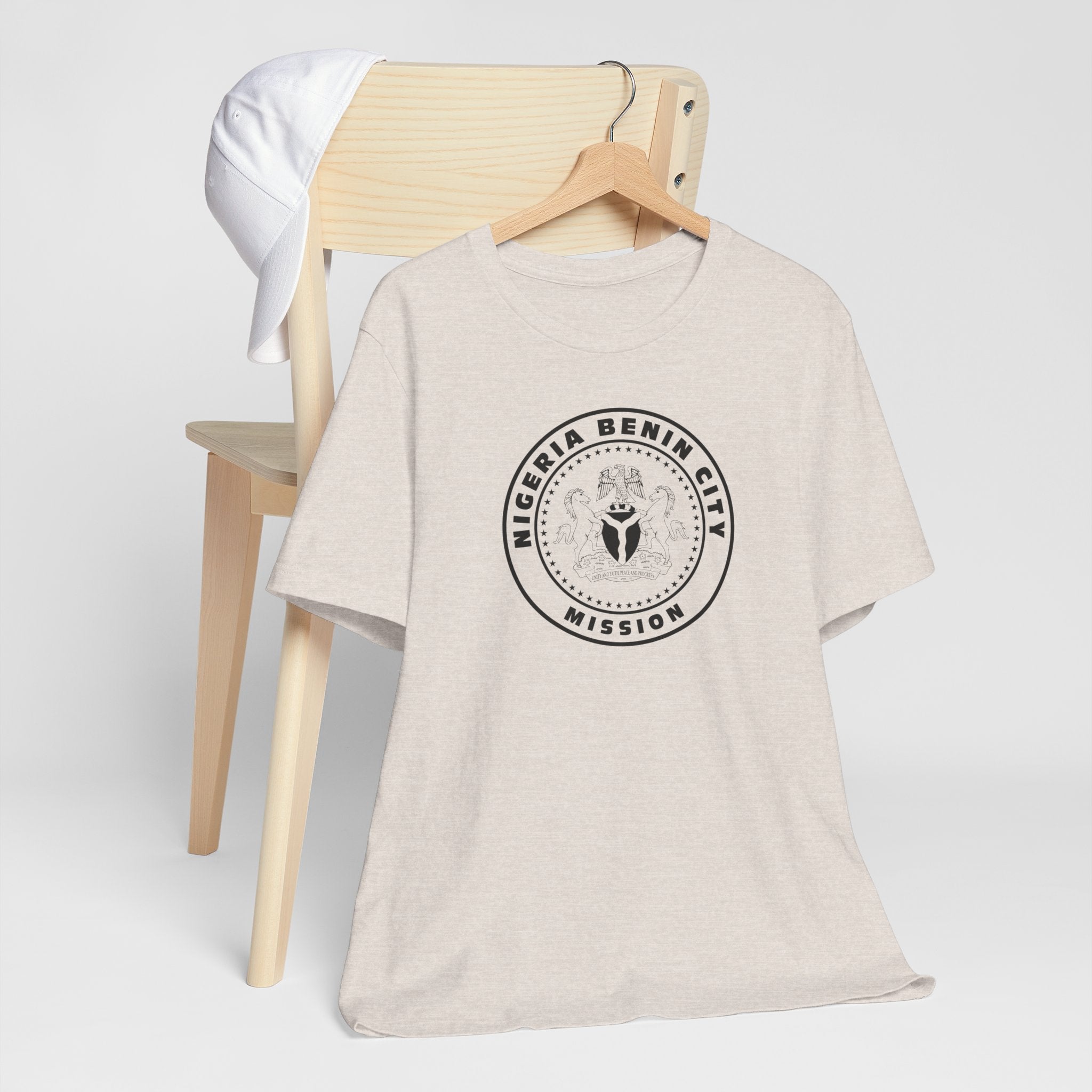 Nigeria Benin City Mission Circular Monochrome Logo T-Shirt - Latter-Day Saint LDS Missionary Gift - Book of Mormon