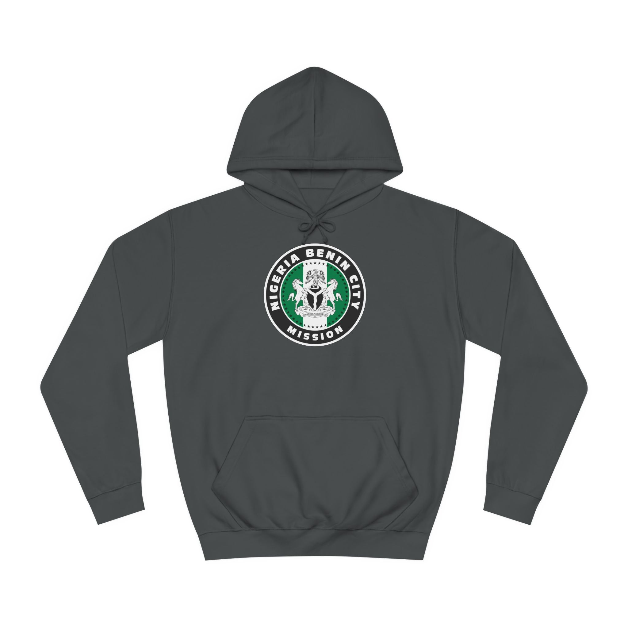 Nigeria Benin City Mission Flag Logo (Black Border) College Hoodie - Mission Wishlist - LDS Missionary Gift Store