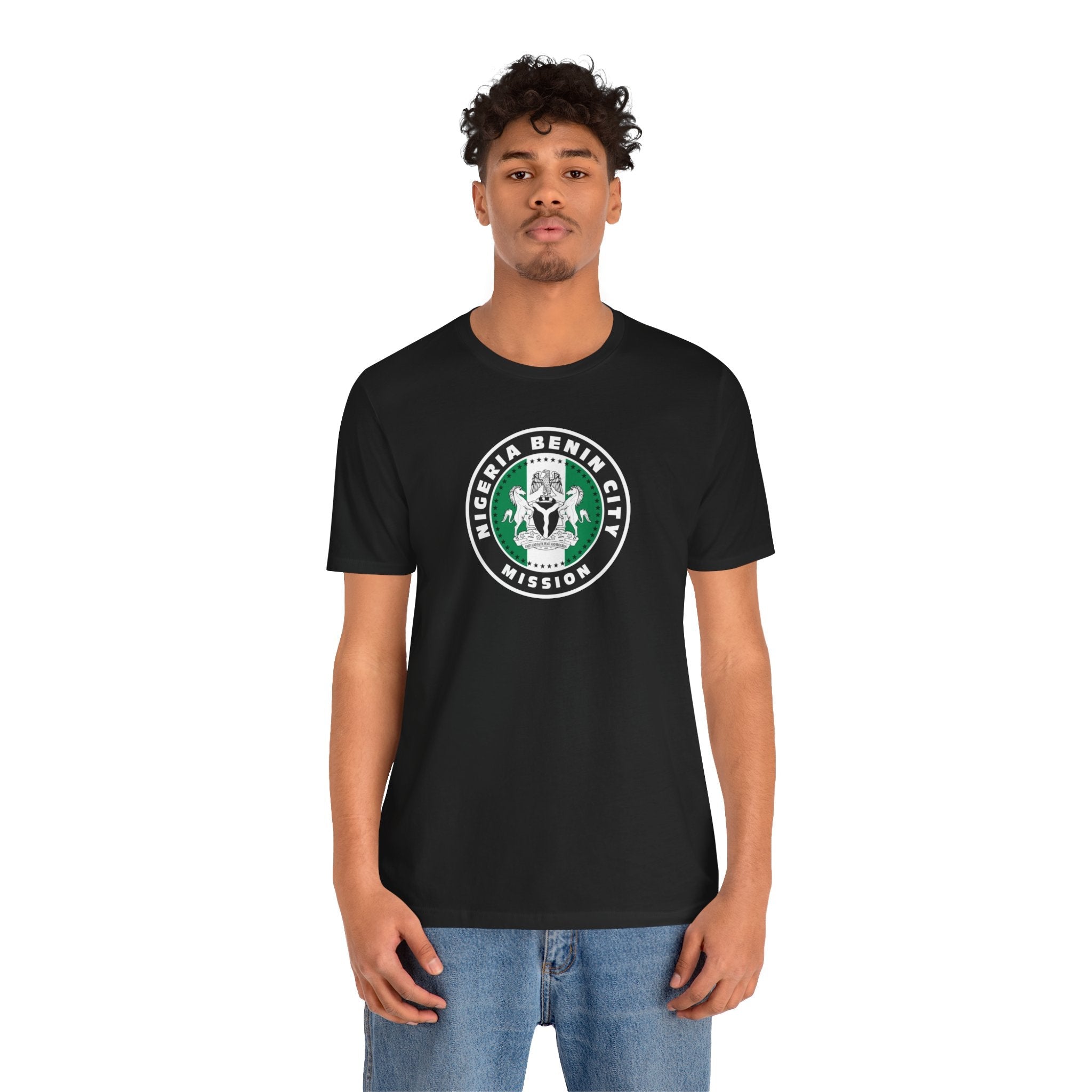 Nigeria Benin City Mission Flag Logo (Black Border) T-shirt - Mission Wishlist - LDS Missionary Gift Store