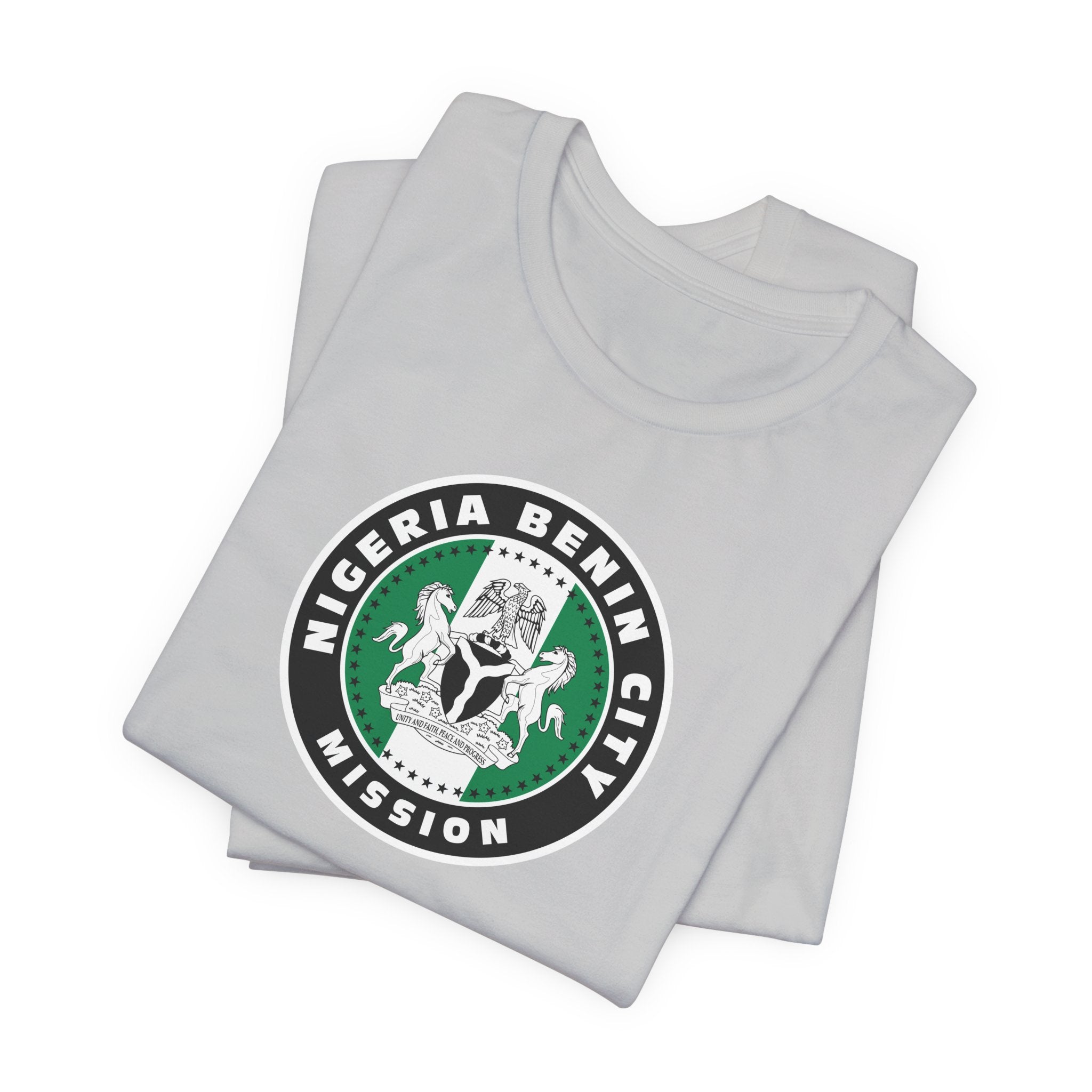 Nigeria Benin City Mission Flag Logo (Black Border) T-shirt - Mission Wishlist - LDS Missionary Gift Store