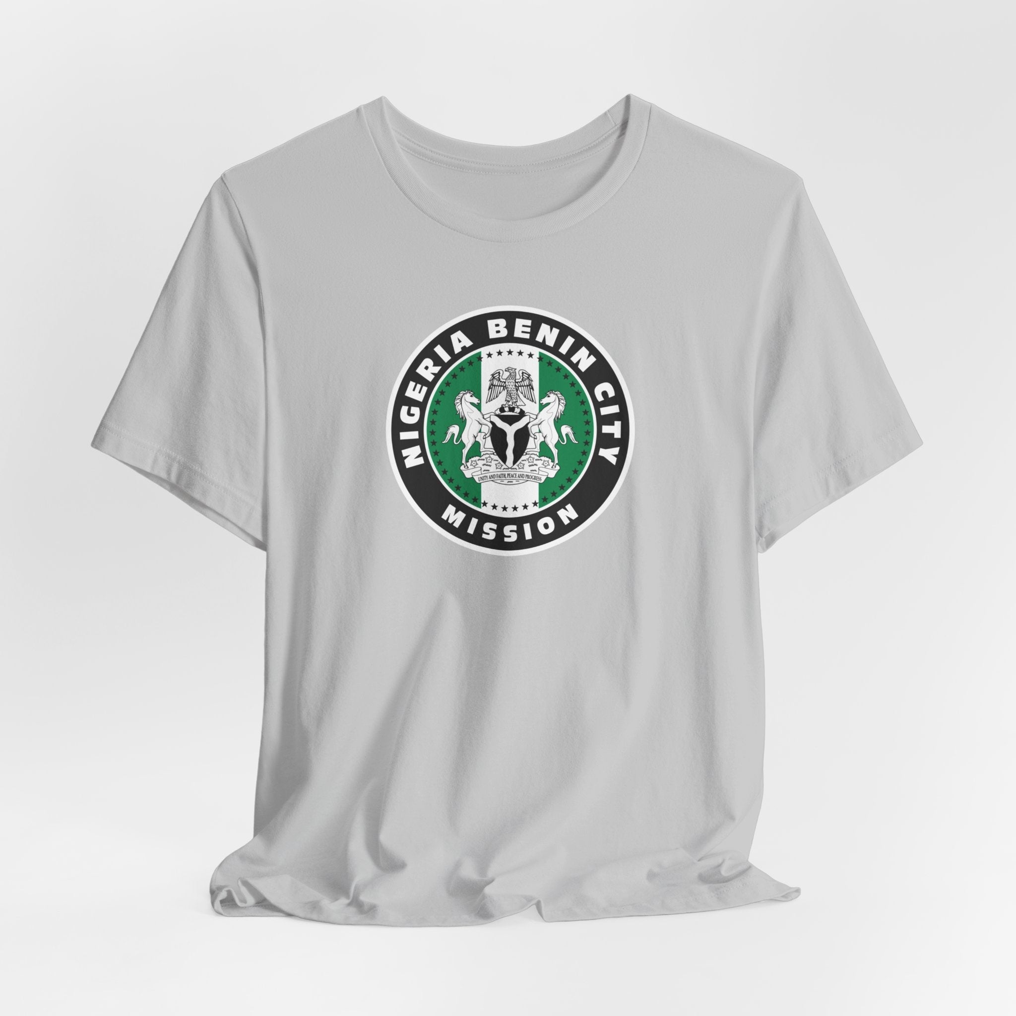 Nigeria Benin City Mission Flag Logo (Black Border) T-shirt - Mission Wishlist - LDS Missionary Gift Store