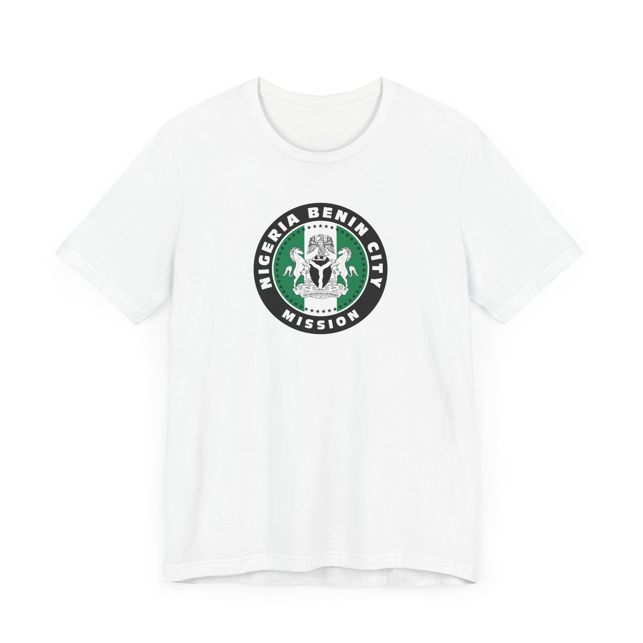 Nigeria Benin City Mission Flag Logo (Black Border) T-shirt - Mission Wishlist - LDS Missionary Gift Store