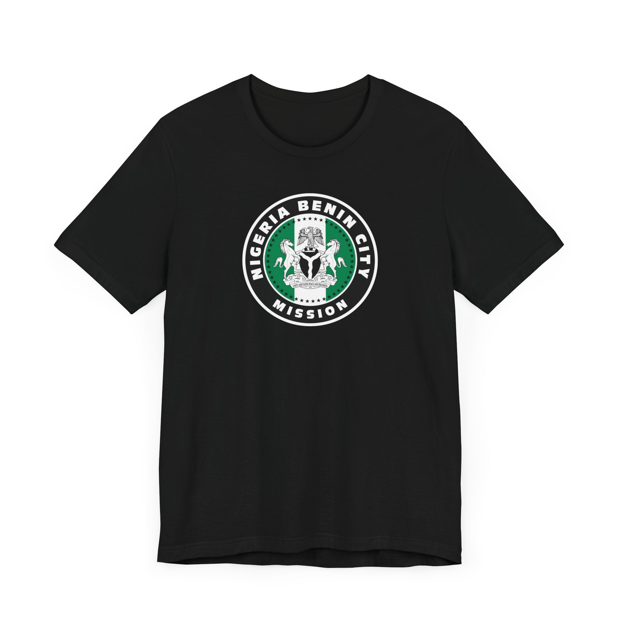 Nigeria Benin City Mission Flag Logo (Black Border) T-shirt - Mission Wishlist - LDS Missionary Gift Store
