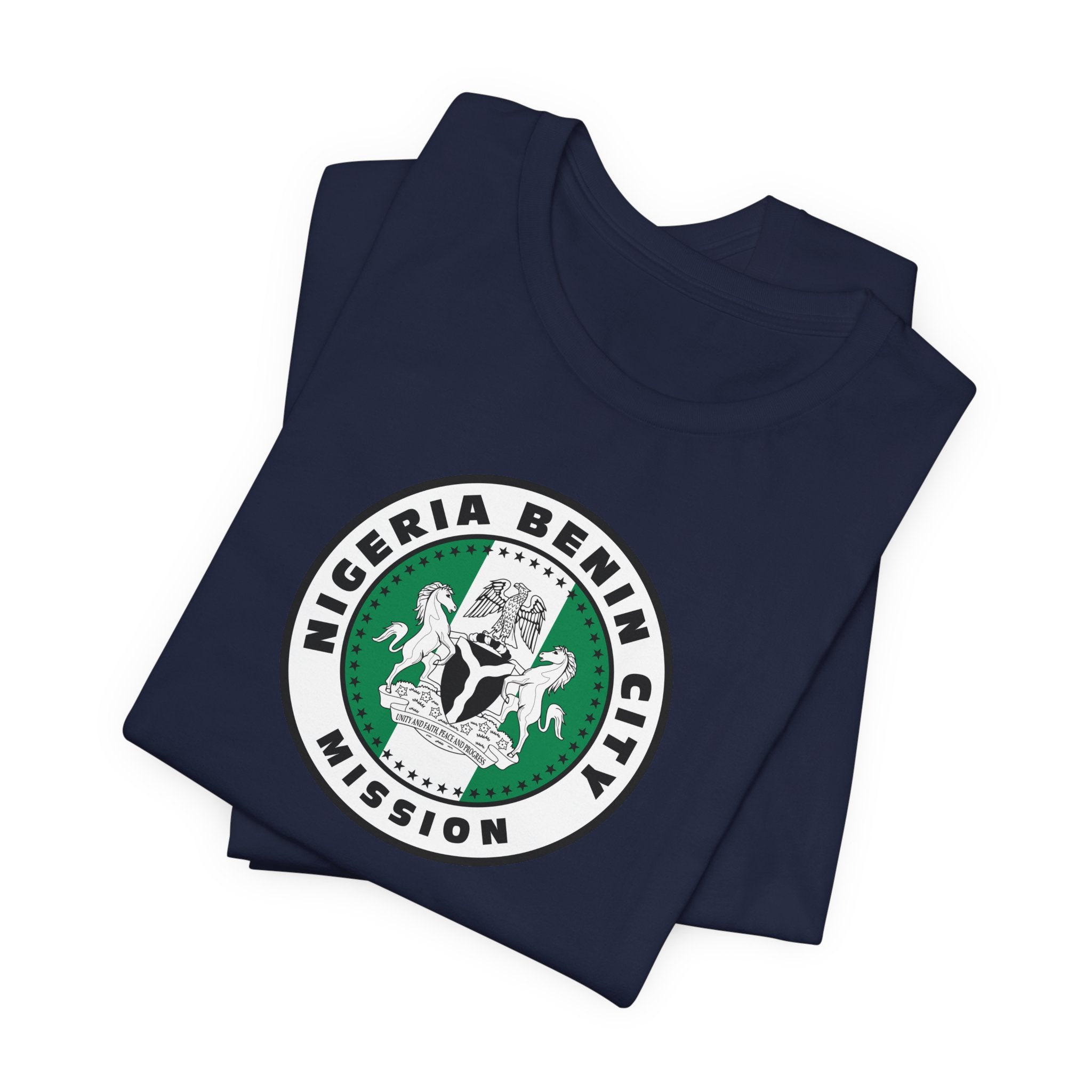 Nigeria Benin City Mission Flag Logo (White Border) T-shirt - Mission Wishlist - LDS Missionary Gift Store