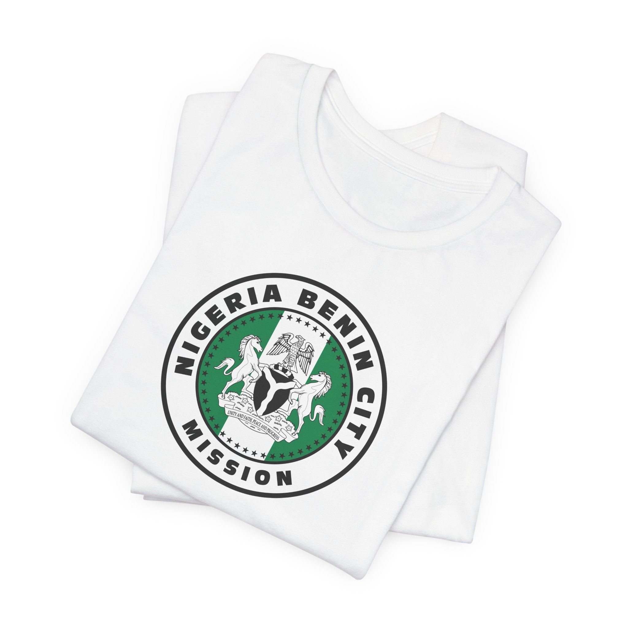 Nigeria Benin City Mission Flag Logo (White Border) T-shirt - Mission Wishlist - LDS Missionary Gift Store