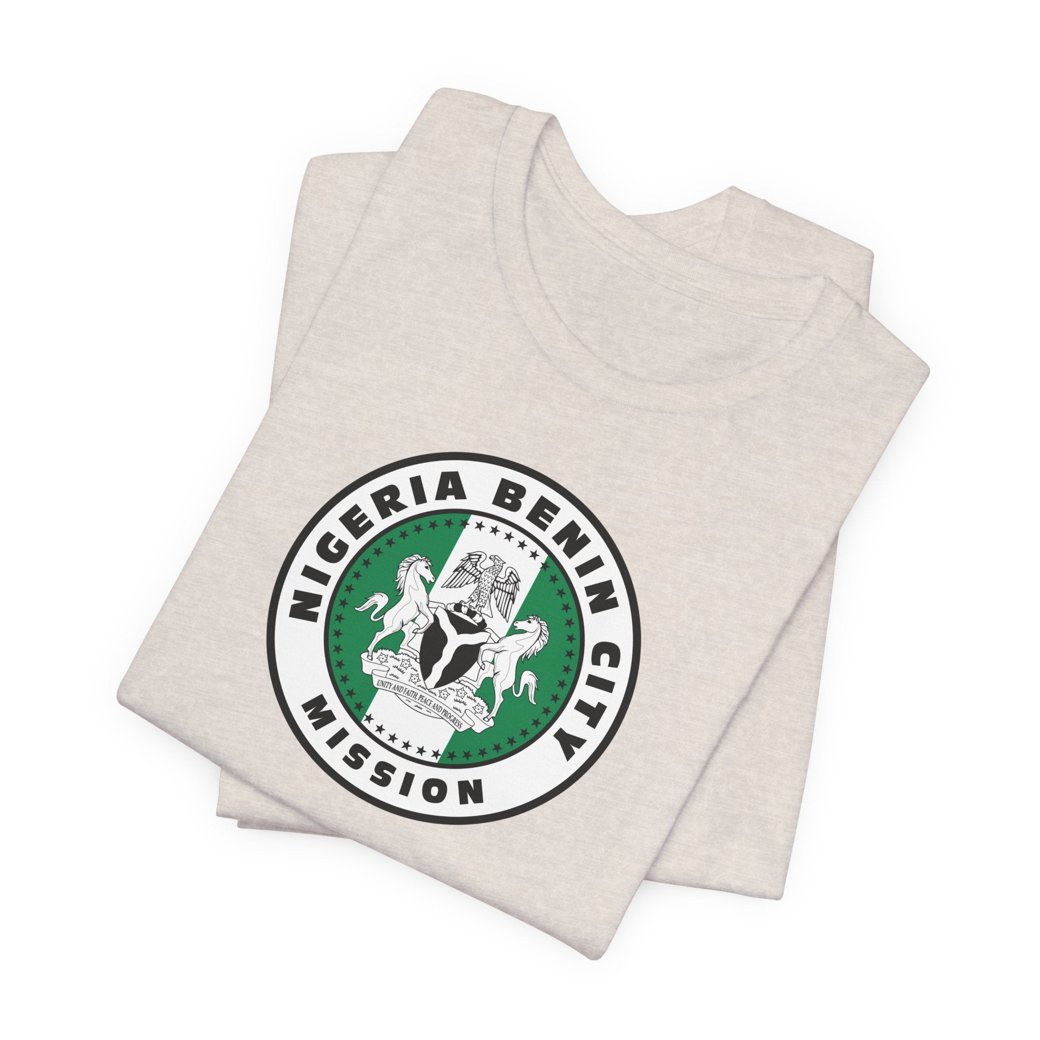 Nigeria Benin City Mission Flag Logo (White Border) T-shirt - Mission Wishlist - LDS Missionary Gift Store