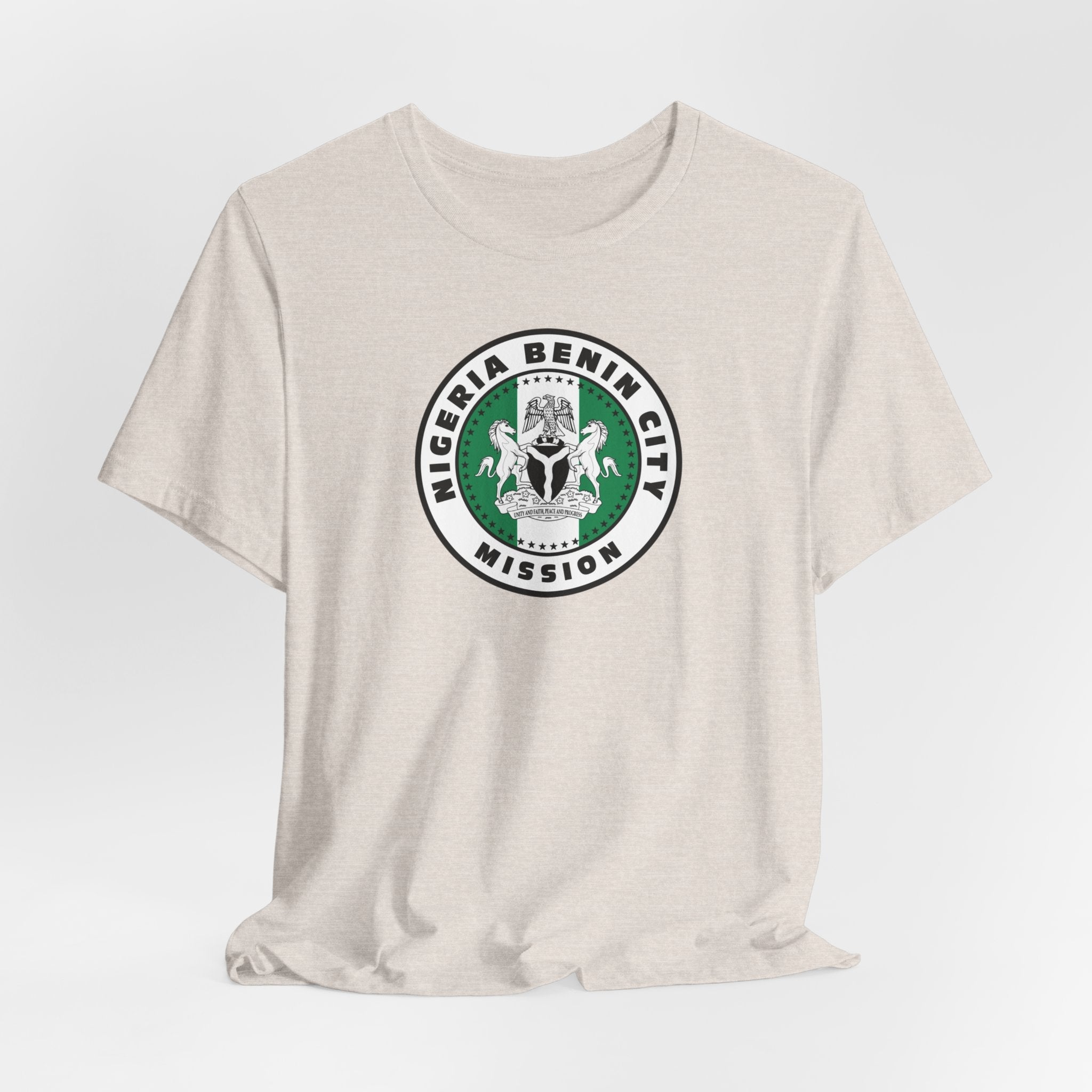 Nigeria Benin City Mission Flag Logo (White Border) T-shirt - Mission Wishlist - LDS Missionary Gift Store