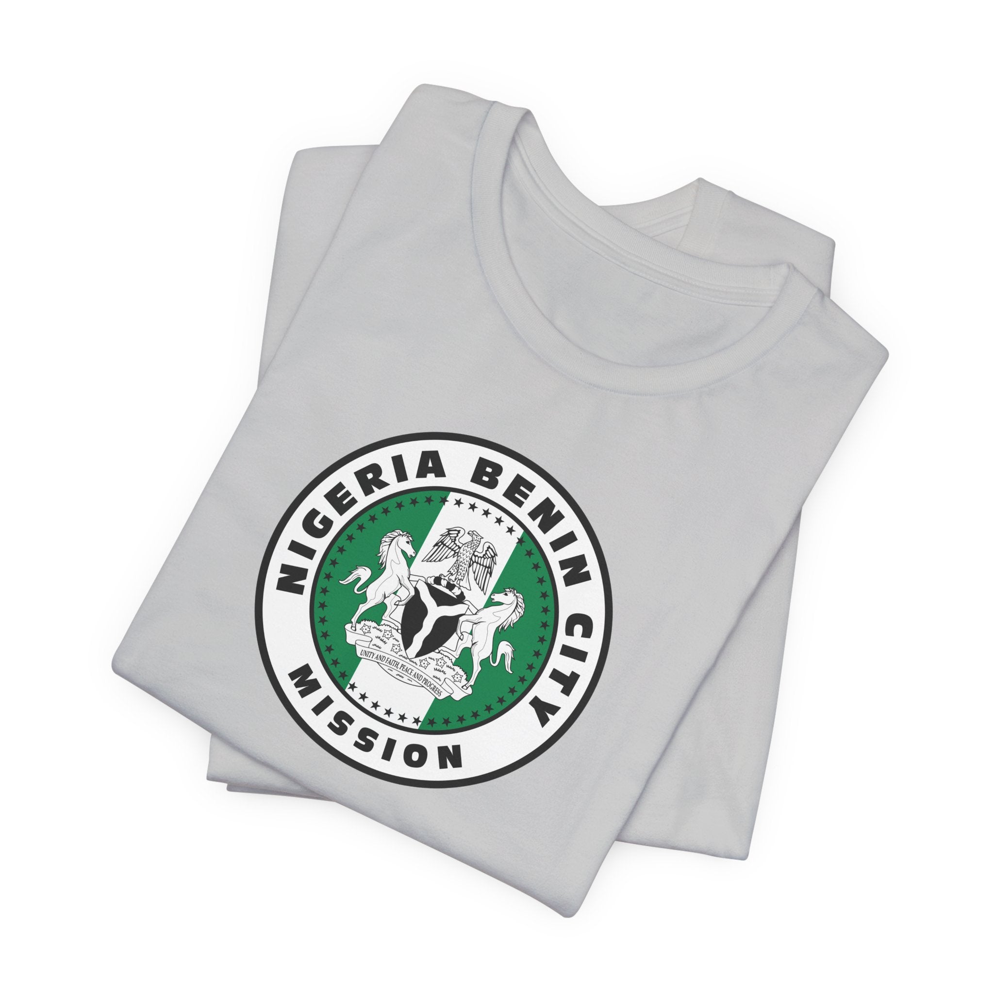 Nigeria Benin City Mission Flag Logo (White Border) T-shirt - Mission Wishlist - LDS Missionary Gift Store