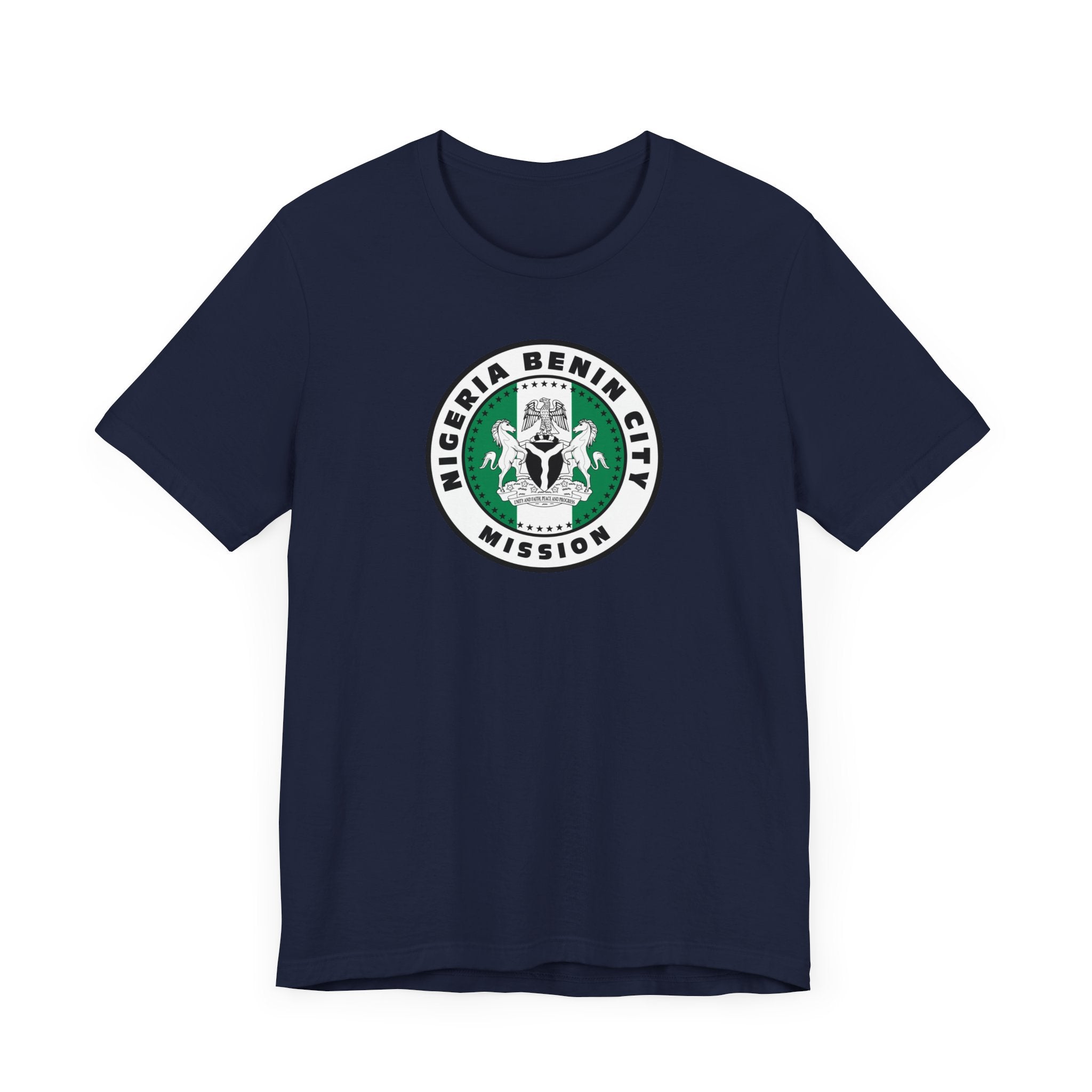 Nigeria Benin City Mission Flag Logo (White Border) T-shirt - Mission Wishlist - LDS Missionary Gift Store