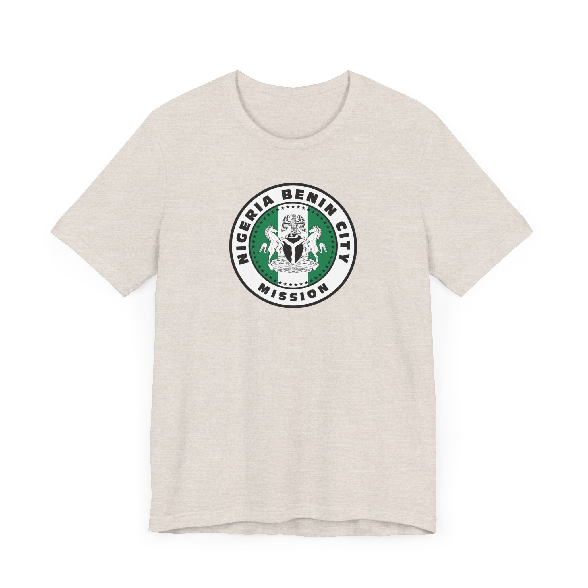 Nigeria Benin City Mission Flag Logo (White Border) T-shirt - Mission Wishlist - LDS Missionary Gift Store