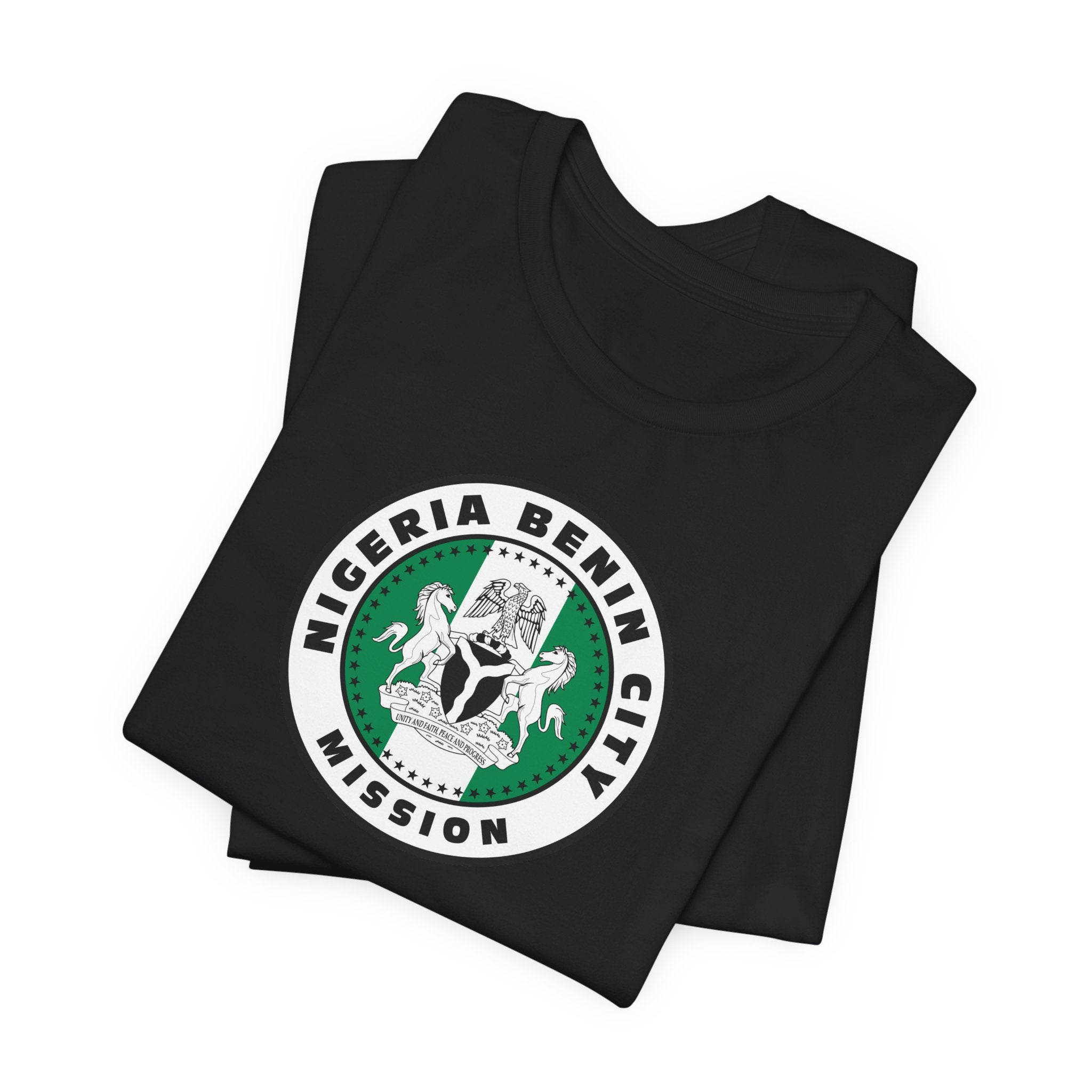 Nigeria Benin City Mission Flag Logo (White Border) T-shirt - Mission Wishlist - LDS Missionary Gift Store