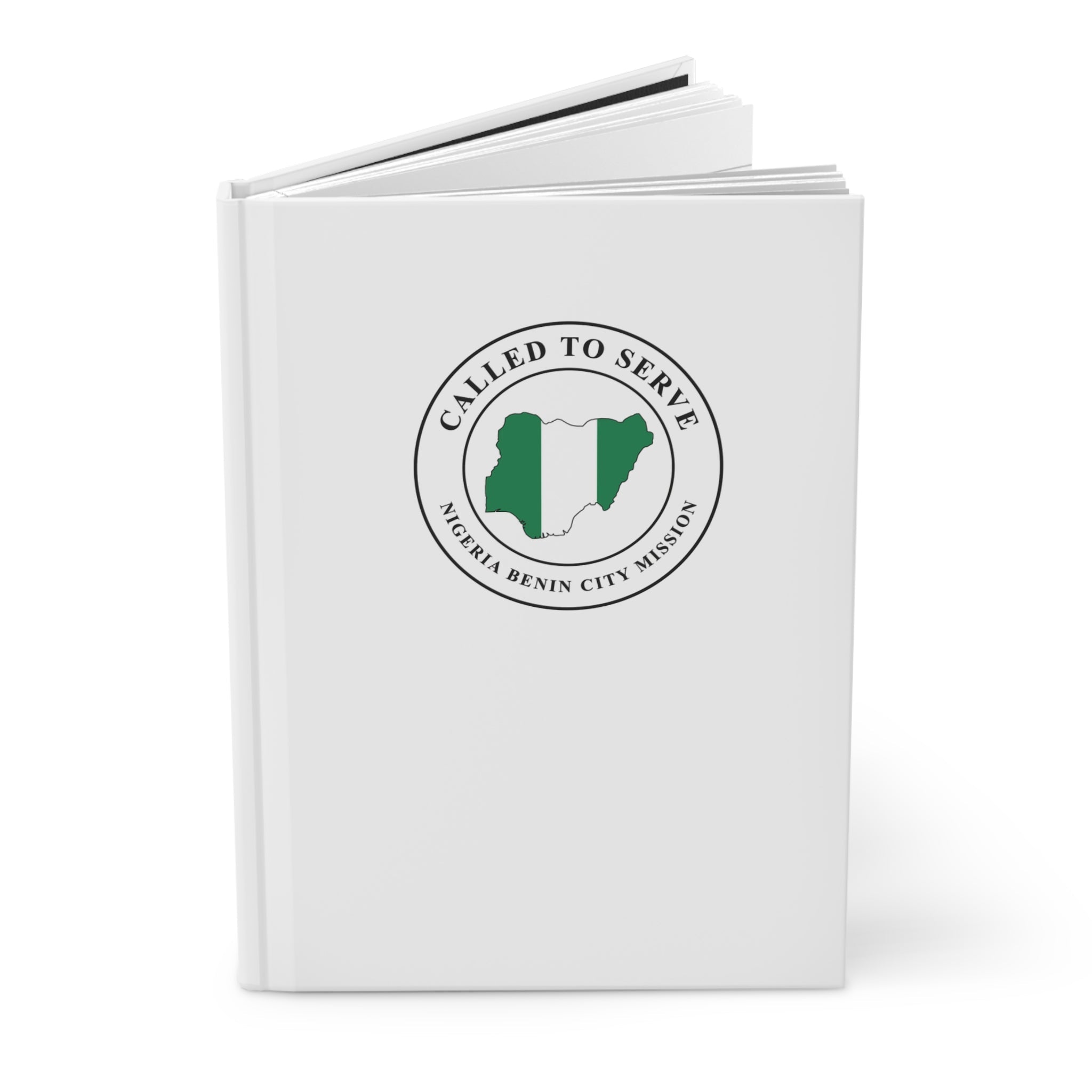 Nigeria Benin City Mission Flag Map Called to Serve White Hardcover Journal Matte - Mission Wishlist - LDS Missionary Gift Store