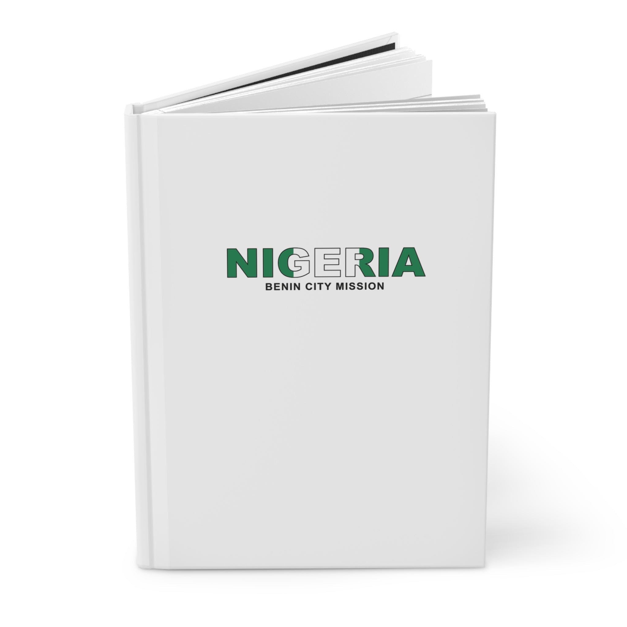 Nigeria Benin City Mission Flag Title White Hardcover Journal Matte - Mission Wishlist - LDS Missionary Gift Store
