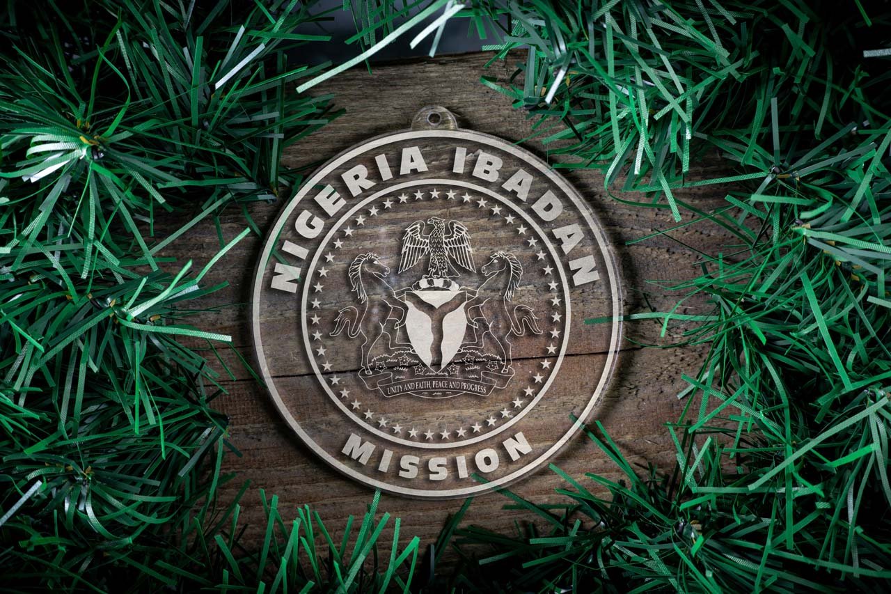 Nigeria Ibadan Mission Christmas Ornament - Latter-Day Saint LDS Missionary Gift - Book of Mormon