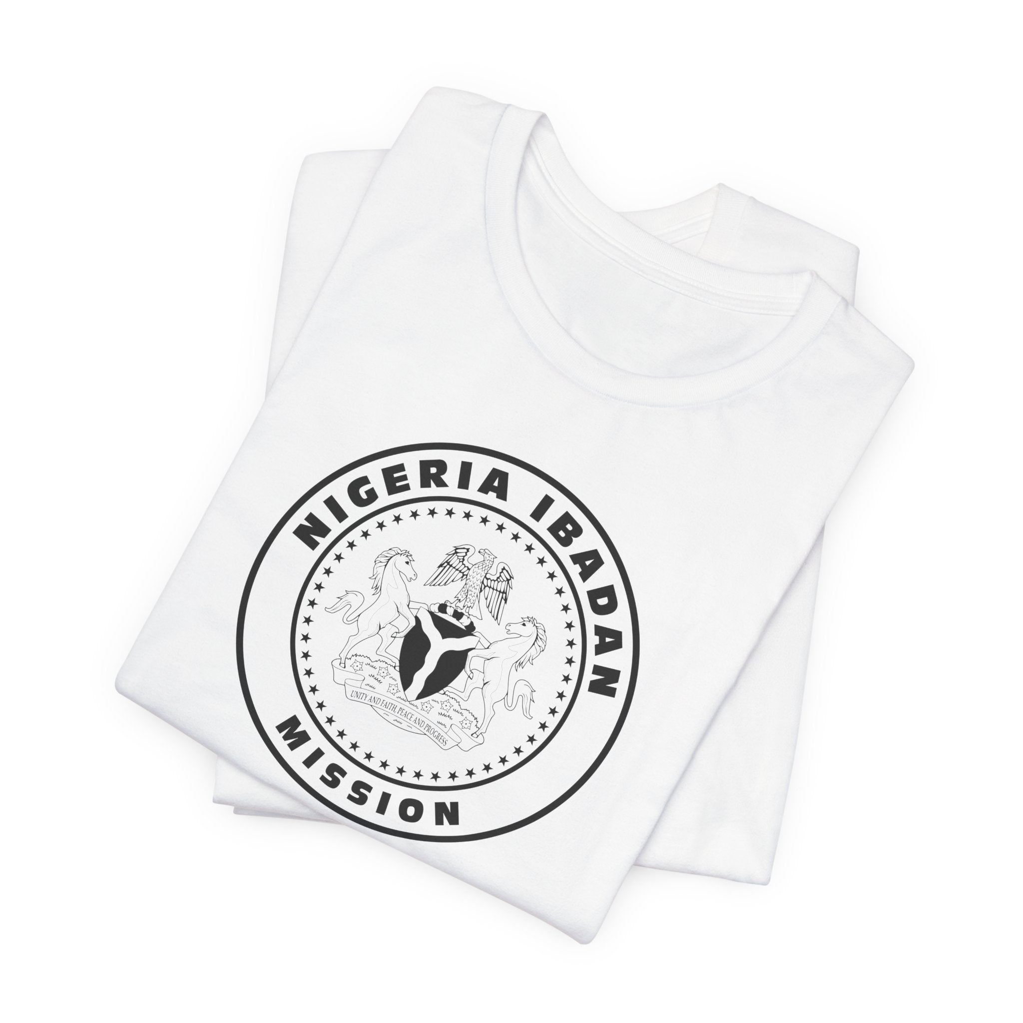 Nigeria Ibadan Mission Circular Monochrome Logo T-Shirt - Mission Wishlist - LDS Missionary Gift Store