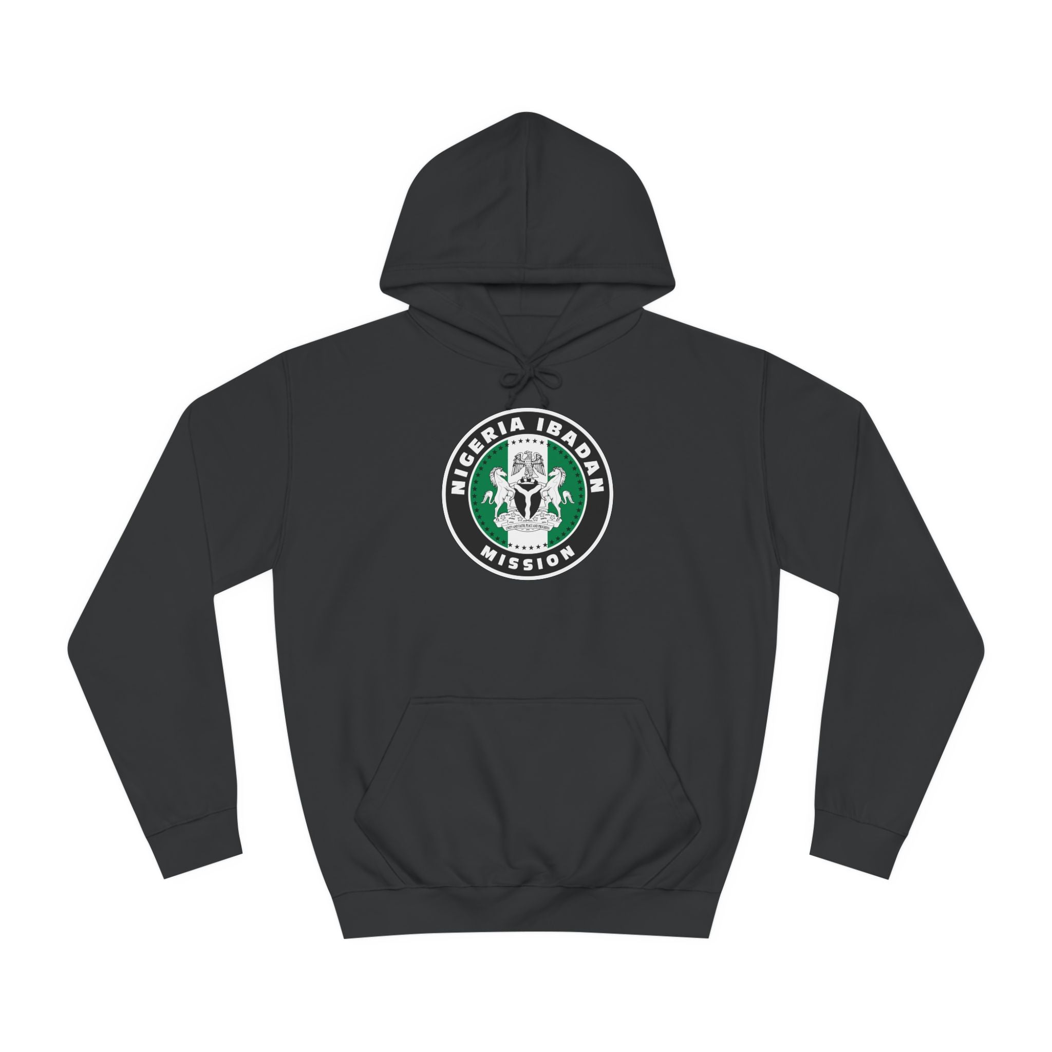 Nigeria Ibadan Mission Flag Logo (Black Border) College Hoodie - Mission Wishlist - LDS Missionary Gift Store