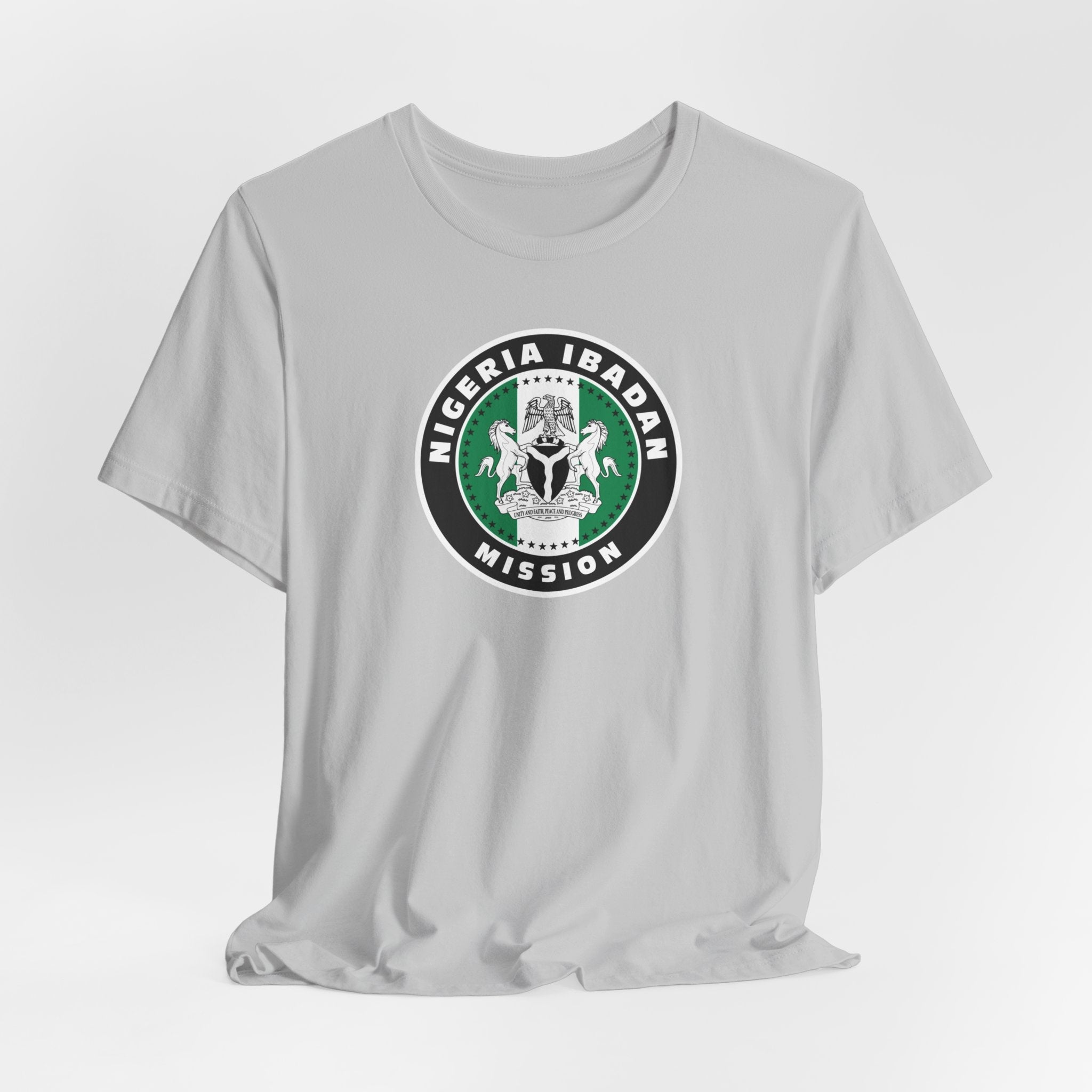 Nigeria Ibadan Mission Flag Logo (Black Border) T-shirt - Mission Wishlist - LDS Missionary Gift Store