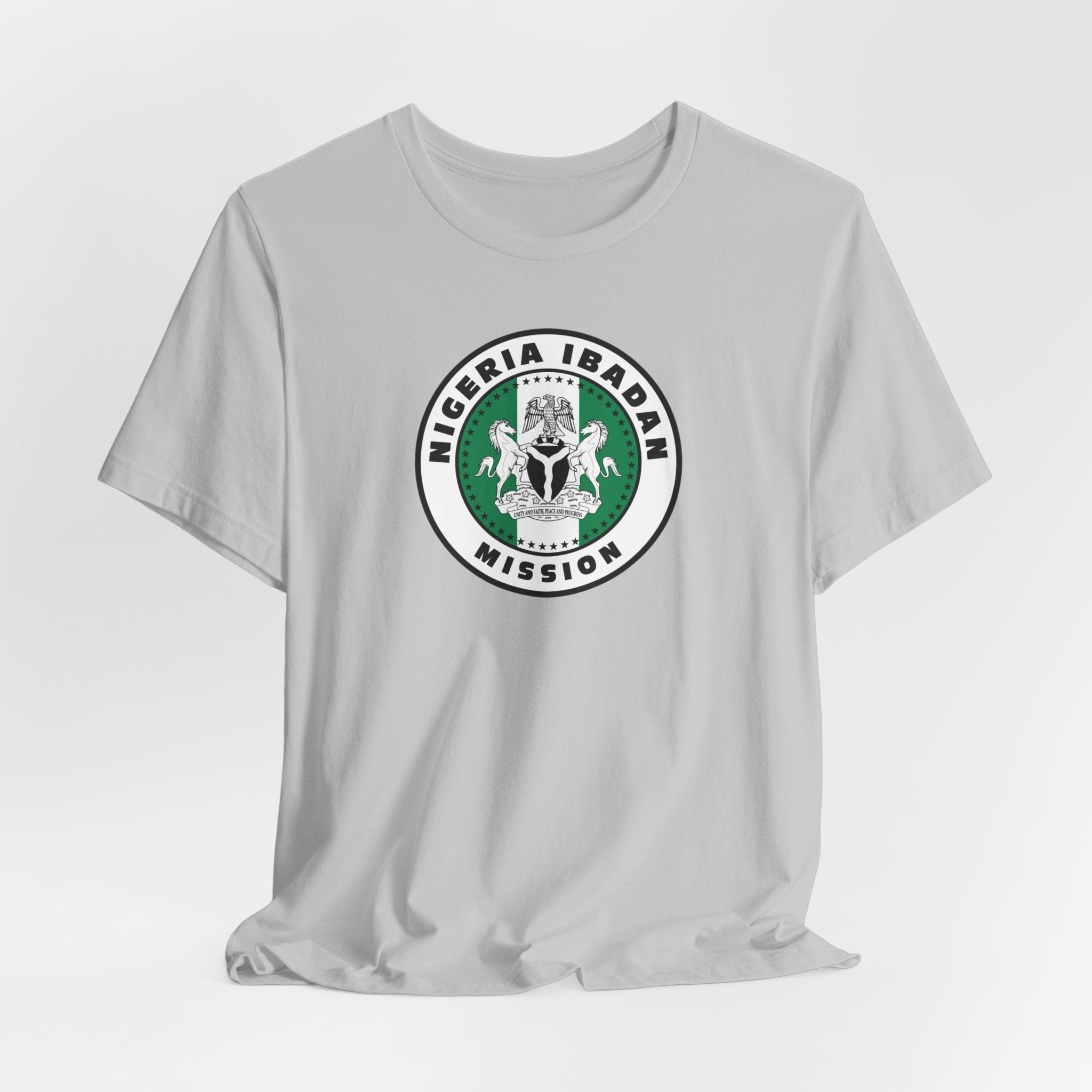 Nigeria Ibadan Mission Flag Logo (White Border) T-shirt - Mission Wishlist - LDS Missionary Gift Store