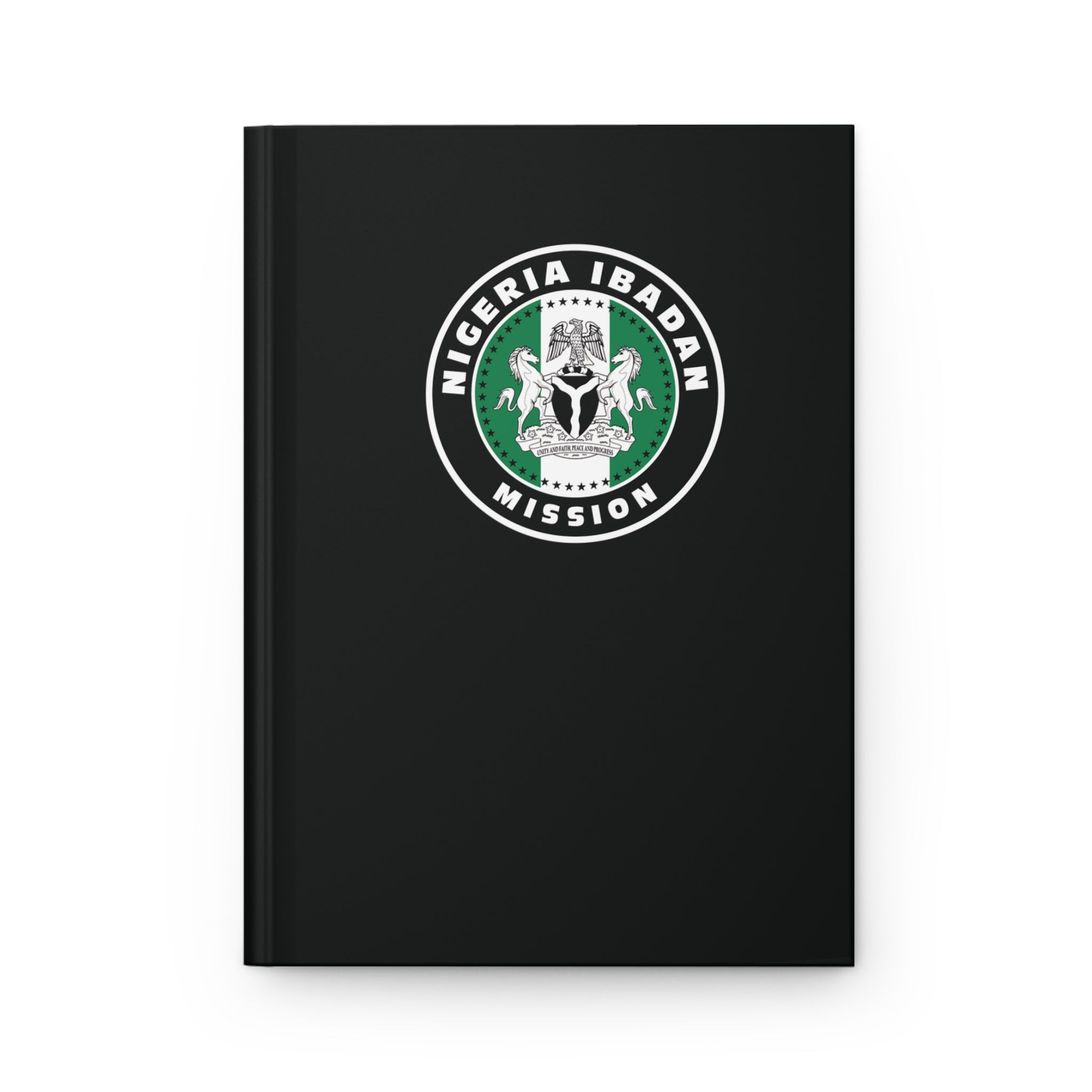 Nigeria Ibadan Mission Logo Design Black Hardcover Journal Matte - Latter-Day Saint LDS Missionary Gift - Book of Mormon