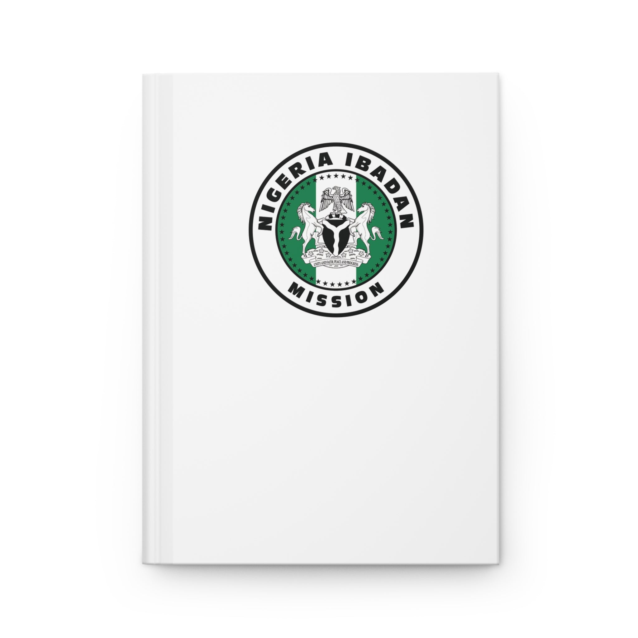 Nigeria Ibadan Mission Logo Design White Hardcover Journal Matte - Latter-Day Saint LDS Missionary Gift - Book of Mormon