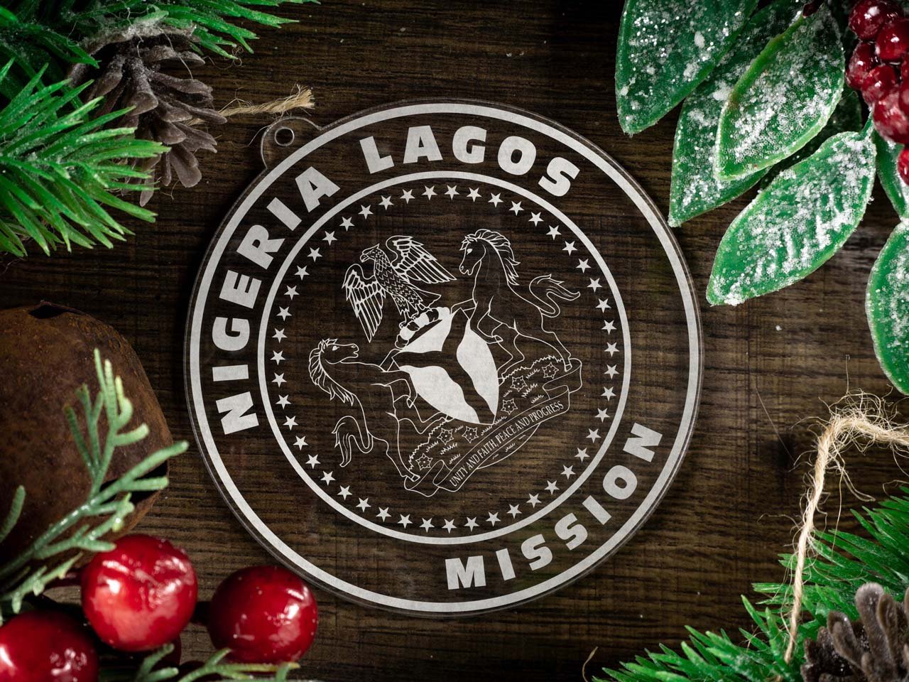 Nigeria Lagos Mission Christmas Ornament - Latter-Day Saint LDS Missionary Gift - Book of Mormon