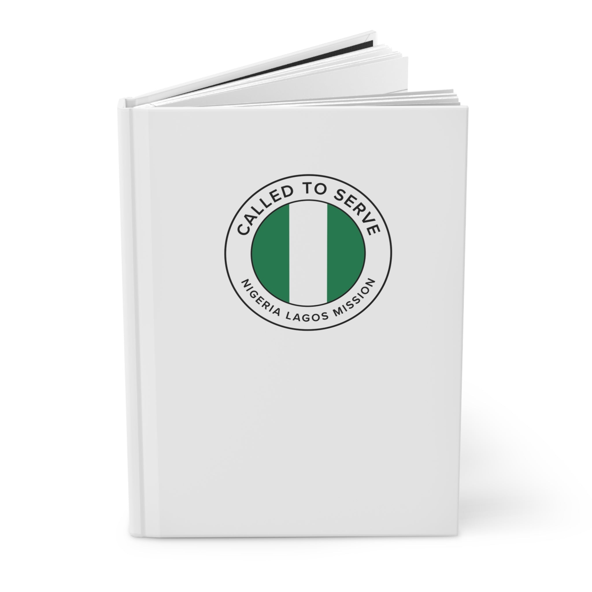 Nigeria Lagos Mission Circle Flag Called to Serve White Hardcover Journal Matte - Latter-Day Saint LDS Missionary Gift - Book of Mormon