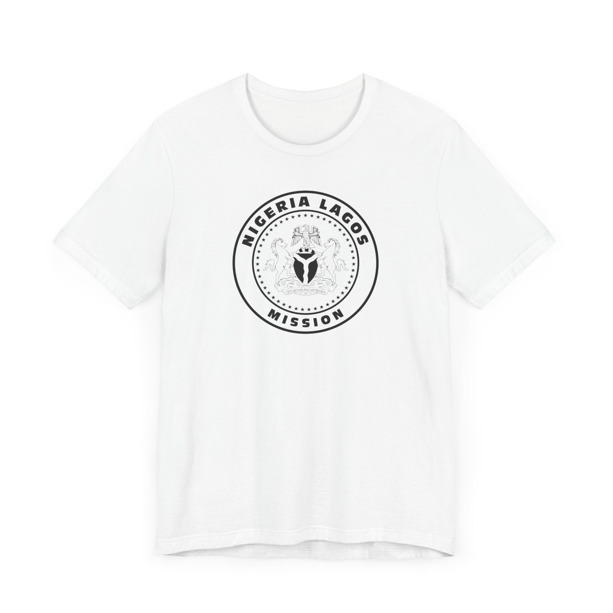 Nigeria Lagos Mission Circular Monochrome Logo T-Shirt - Latter-Day Saint LDS Missionary Gift - Book of Mormon